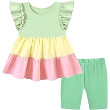 ZOEREA Toddler Girl Clothes Outfits Baby Summer Spring Little Kids Flutter Cute Sleeve Cotton Top Shirts Shorts Sets 1-6T