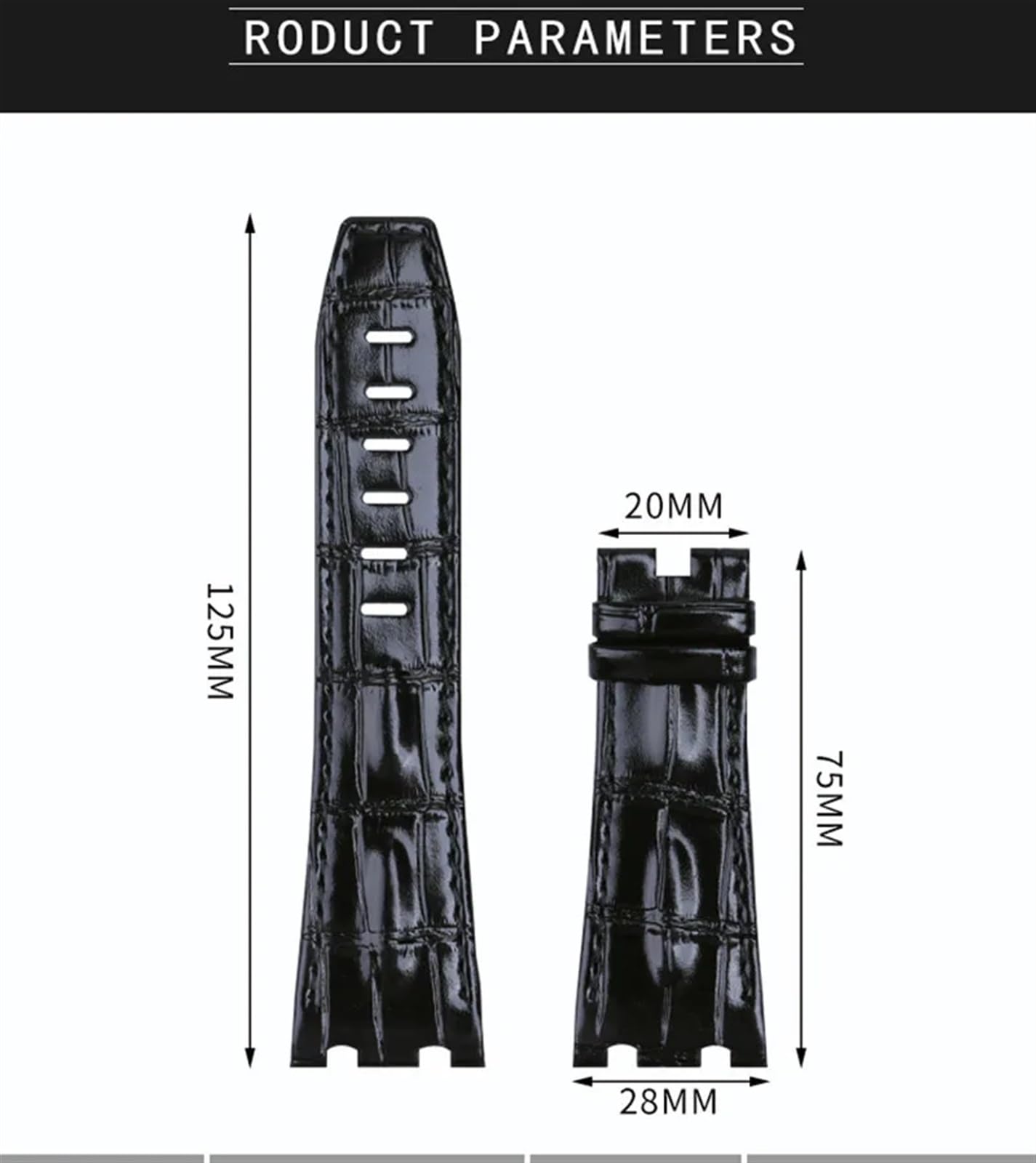 JDIME Correa de cuero importada de 28mm para AP para Audemars Piguet 42mm para Royal Oak Offshore accesorios de correa de reloj hebilla 15710/15703