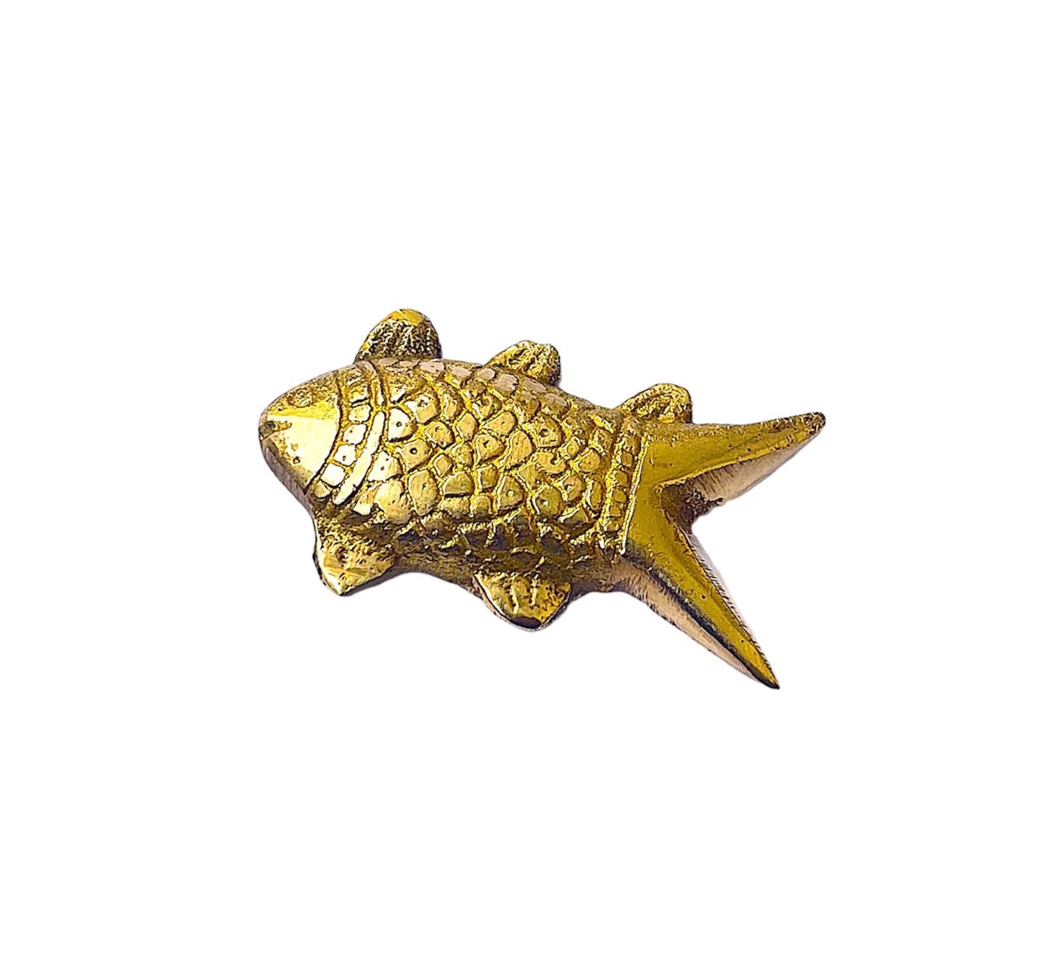 happiness hub Fish Vastu Items for Home for Money, Vastu Fish Statue Golden, for Astrological and Lal Kitab Remedy, Machli for Pooja and Gifting Purpose, FengShui Figurine