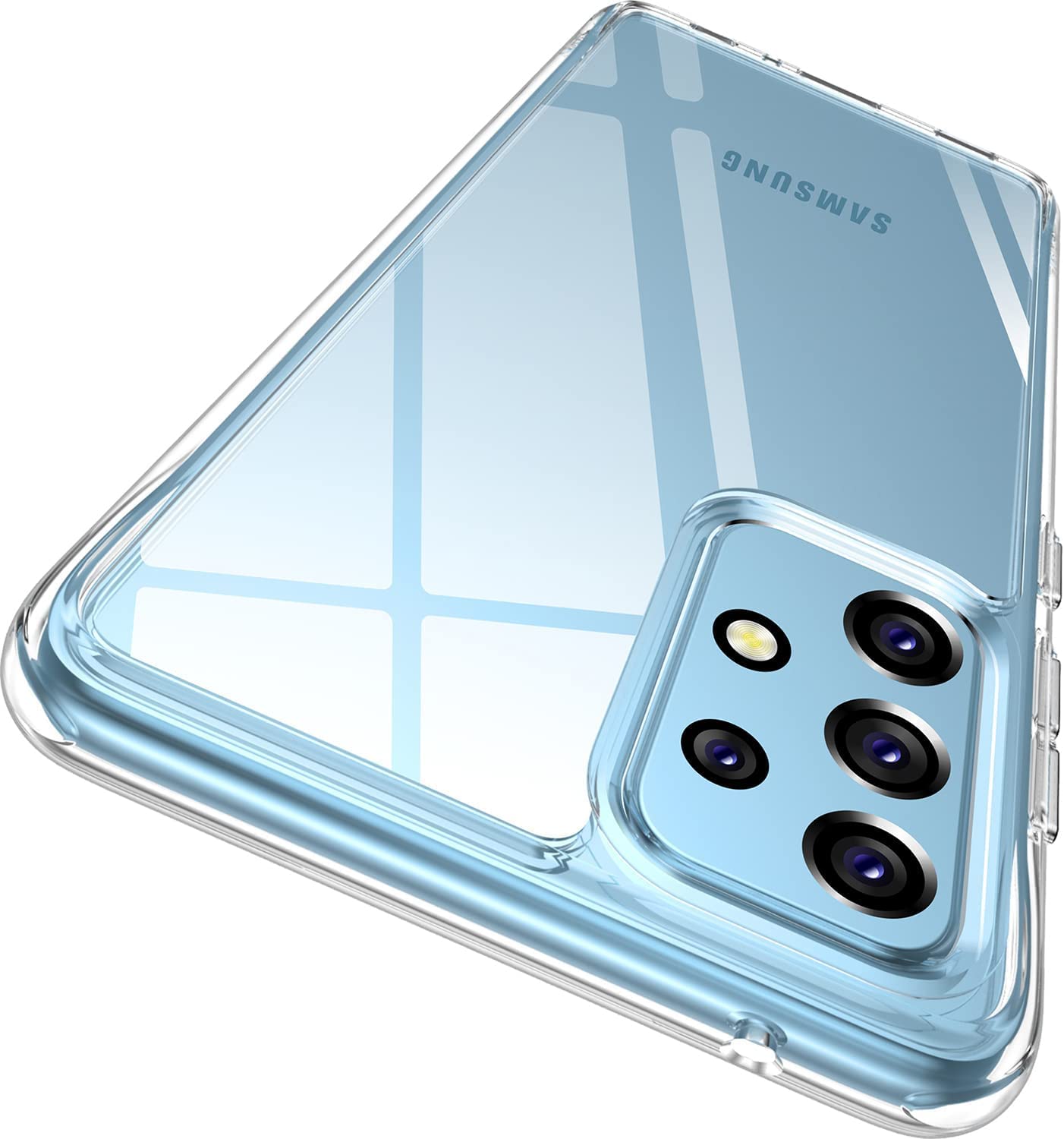 Rayboenfor Samsung Galaxy A52 5G Case, Compatible with A52 4G and A52s 5G, Crystal Clear Hybrid Designed Non-Slip Shockproof Protective Case, Slim Fit Transparent Phone Cover for Galaxy A52