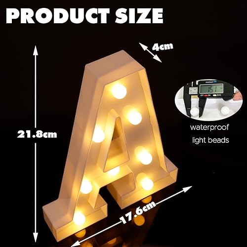Miniatura 5 de Letras LED de marquesina, 26 letras del alfabeto, luces LED decorativas, luces de letras que funcionan con pilas, para fiestas, luz de noche,