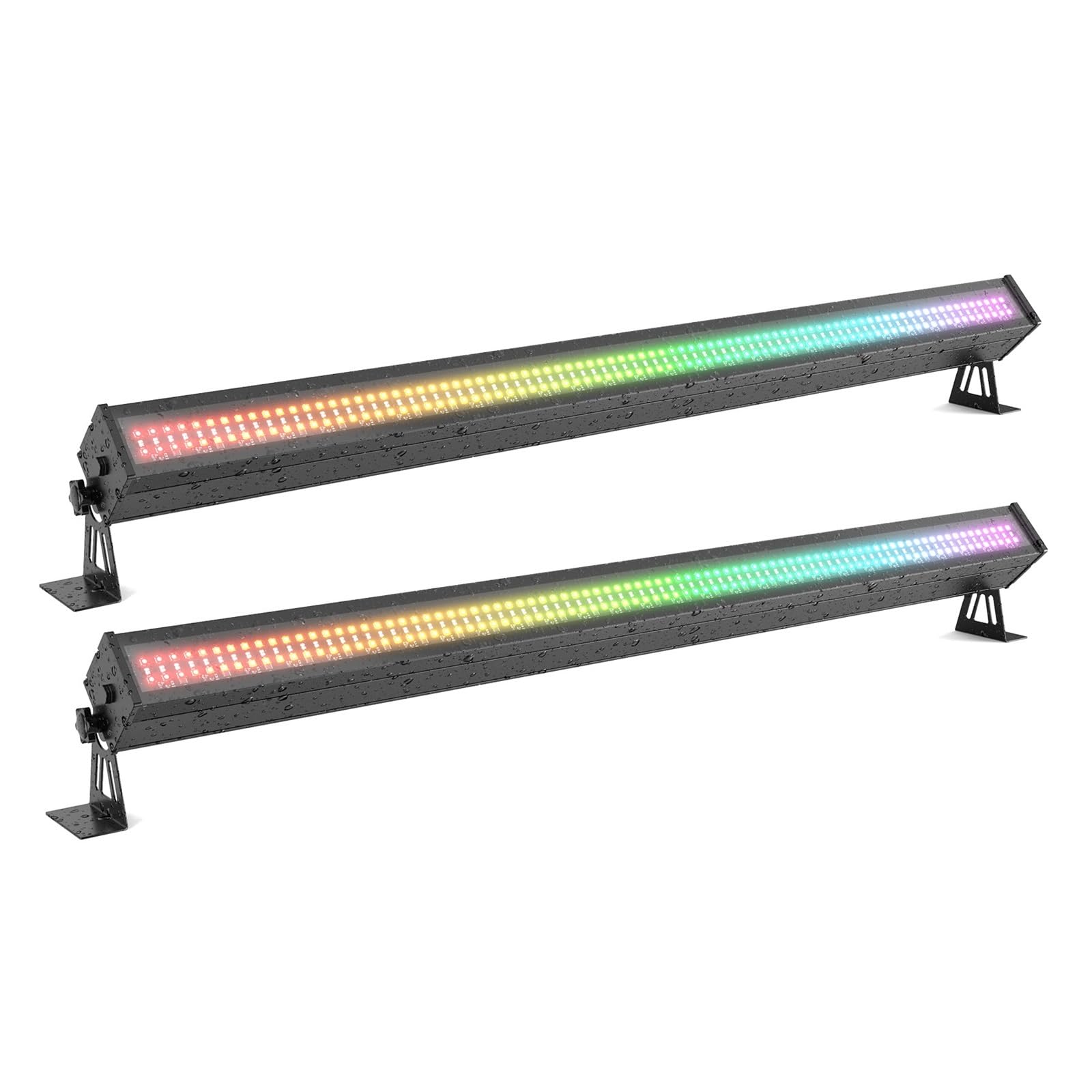 Oświetlenie Dyskotekowe 2 szt. 100 W IP65 Wodoodporne światła ścienne, 336 diod LED RGB DMX Bar świetlny na scenę do budynku zewnątrz, wesele