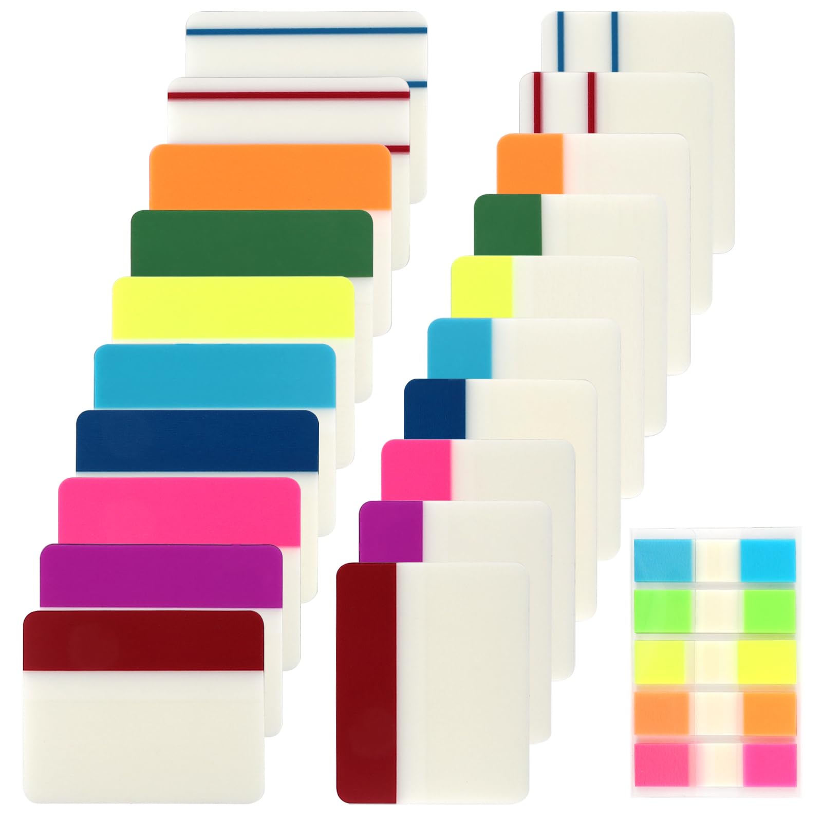 500 Pcs Sticky Tabs Page Markers, Colored Index Tabs, Annotation Tabs, Writable Transparent Sticky Notes for Books Documents