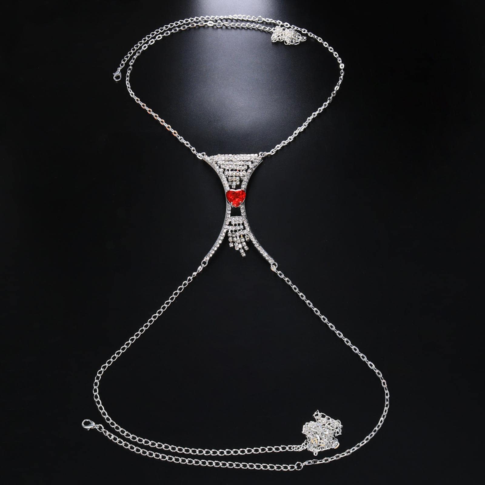 KLXSIVU Body Chains Sexy Rhinestone Chest Chain Bikini Harness For Women Accessories Bra Necklace Jewelry Gift (2)