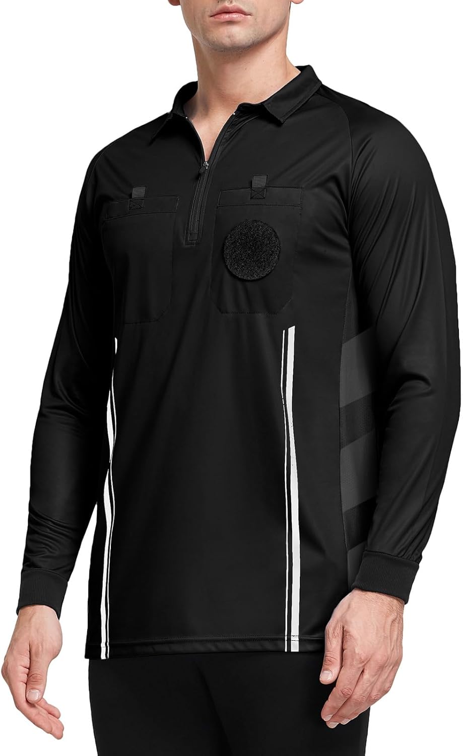 FitsT4 Sports Men's Pro Soccer Referee Jersey Long Sleeve Ref Shirt - Image 2