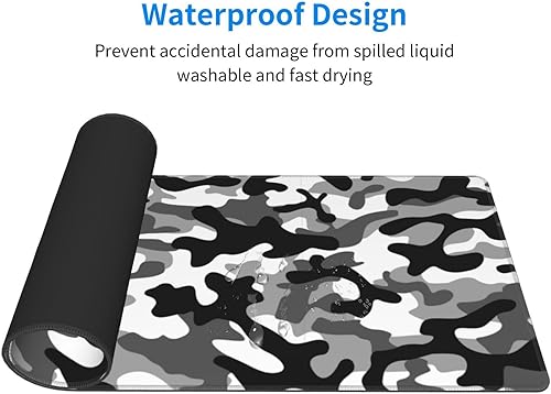 Miniatura 4 de Alfombrilla de mouse grande para juegos, camuflaje XL, impermeable, base antideslizante, para escritorio, para mujeres y niñas, decoración de