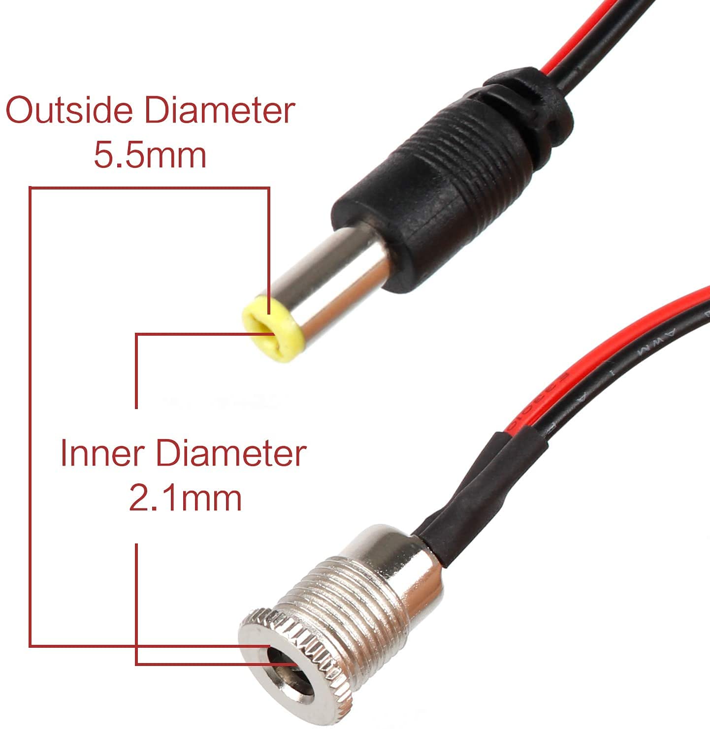 Connettore Presa Di Alimentazione 5,5x2,1mm Femmina Da Pannello