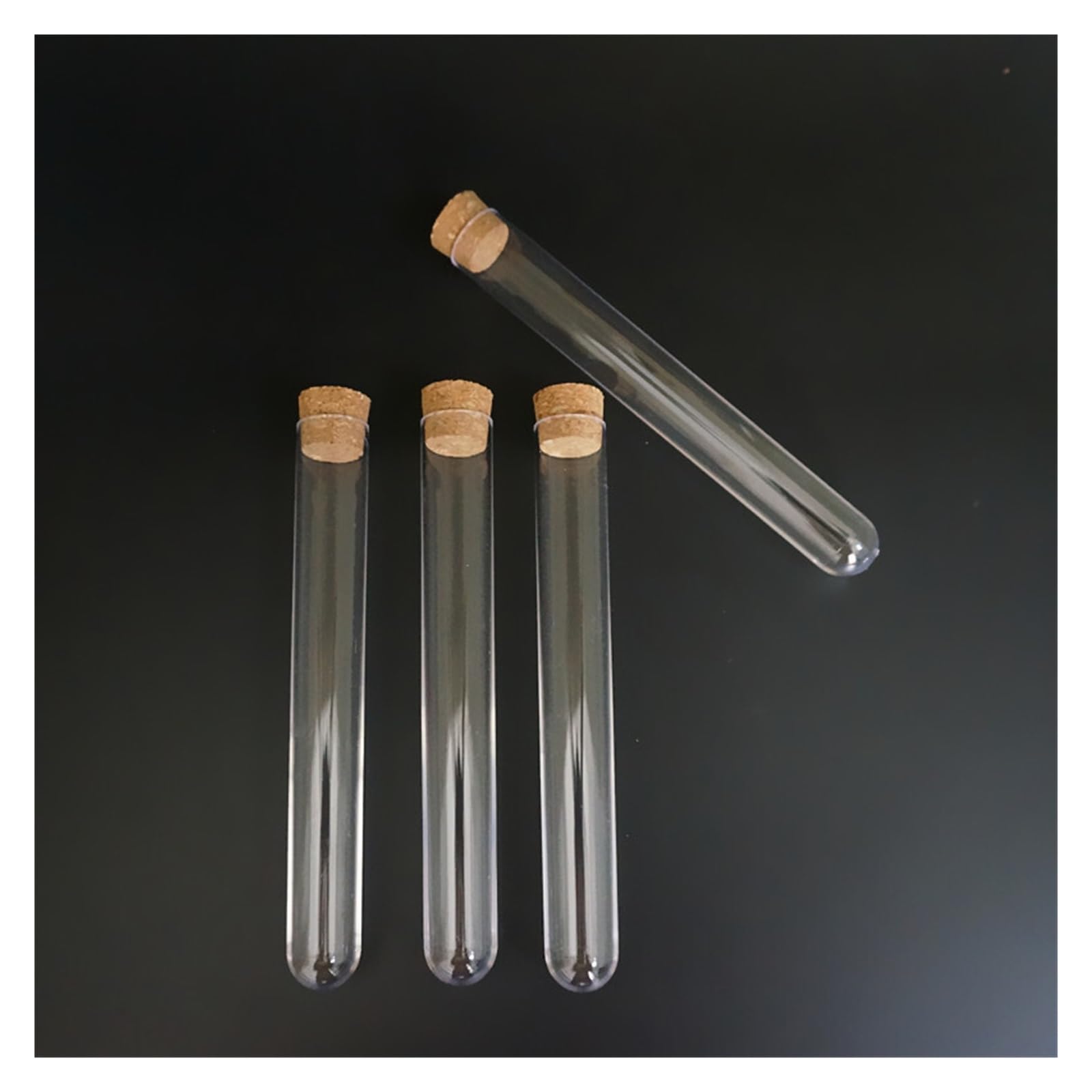 10 Pz/20 Pz/50 Pz/100 Pz 20x150mm Provette Di Plastica Con Tappo Di Sughero For Esperimenti E Test Di Laboratorio Tipo(50pcs)