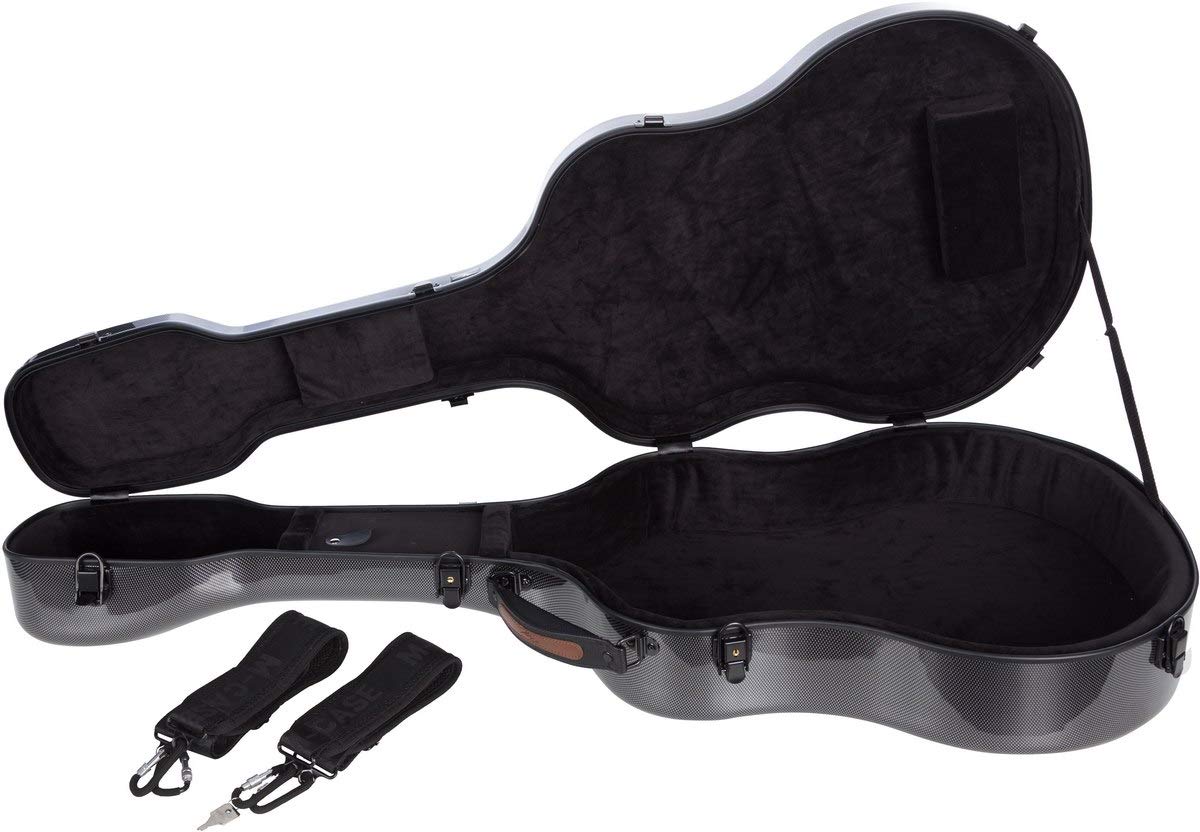 M-Case Façonné Etui pour Guitare Acoustique 41” - 4/4 Fiberglass Ultra Light Point Noir