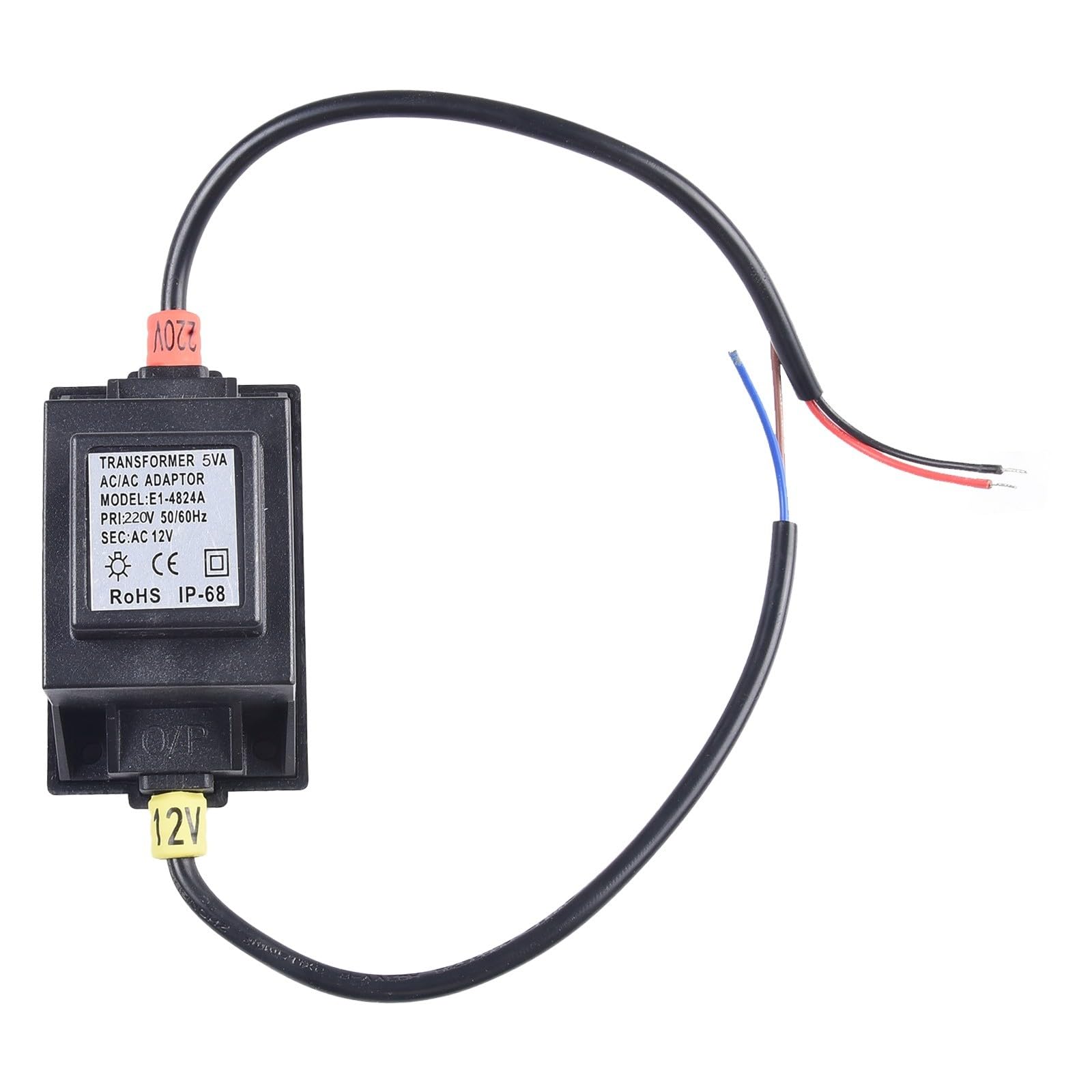 EasyByMall LED Trafo 12V AC/AC Netzteil IP67 Wasserdicht für Gartenbeleuchtung Außen 5W-80W Eingang 220V Kurzschlussschutz