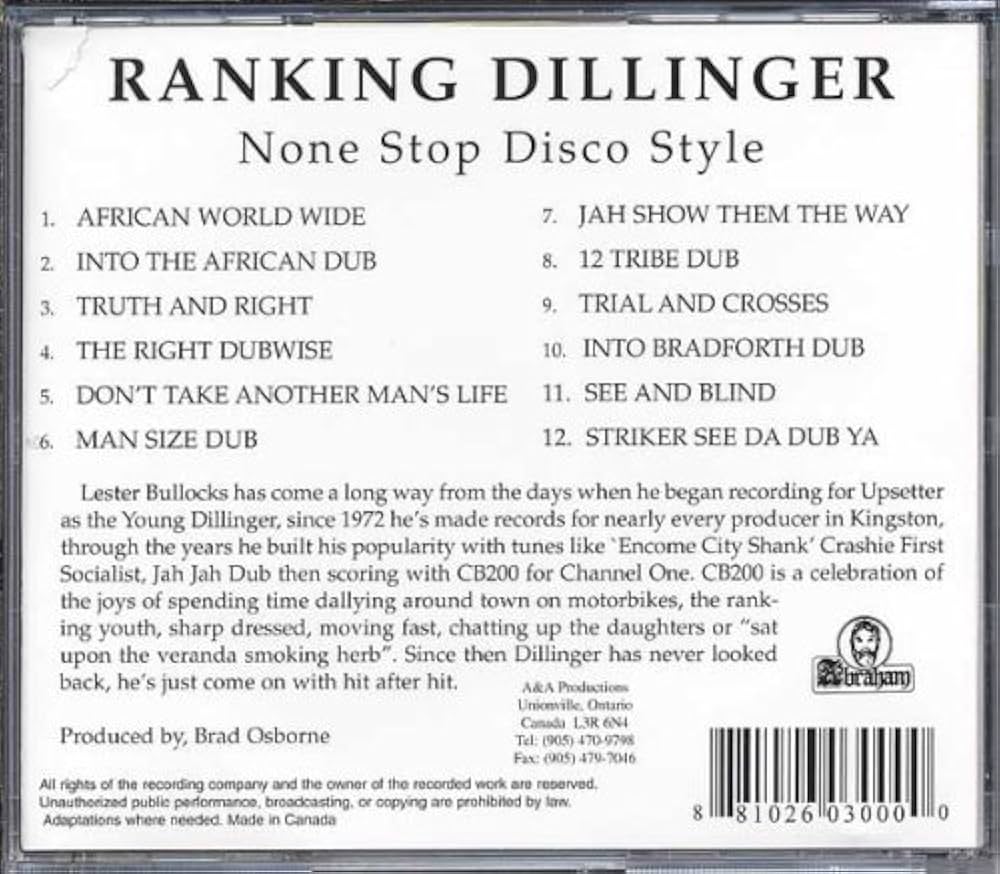 Ranking Dillinger - None Stop Disco Style - Amazon.com Music