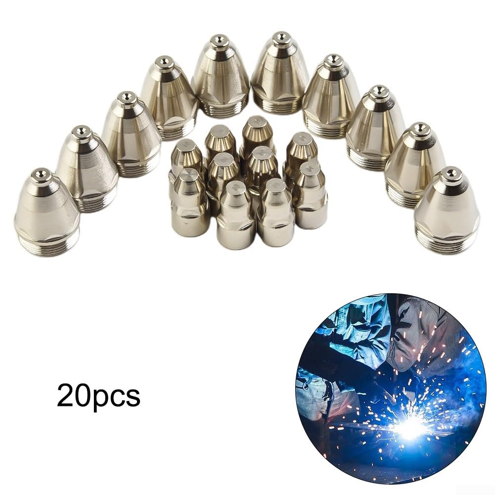 Lot de 20 consommables de torche de coupe plasma P80, buse d'électrode pour machine de découpe plasma CUT-70 CUT-80 CUT-100 CUT-120 (1,1 mm)
