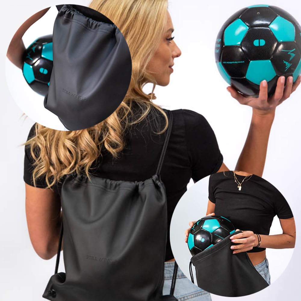 Freestyle Ball + Tasche, strukturiertes Leder, Größe 5, Fußball für Freestyle-Tricks, Straßen- und Indoor-Fußballtraining für Kinder und Erwachsene