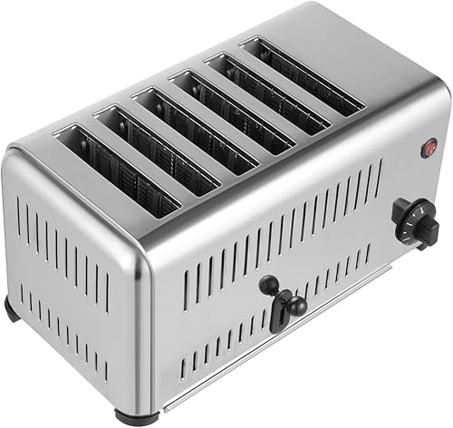 Mini Toaster, 6 Slice 1680W Electric Toaster, Bread Baking Machine with 1-5 Minutes Time Adjustable, 1.1In Widen Slot Stainless Steel Toaste for