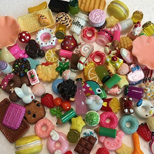 MySweetCastle 20pcs Mixed Cartoon Resin Flatback Kawaii Cabochons Decoden