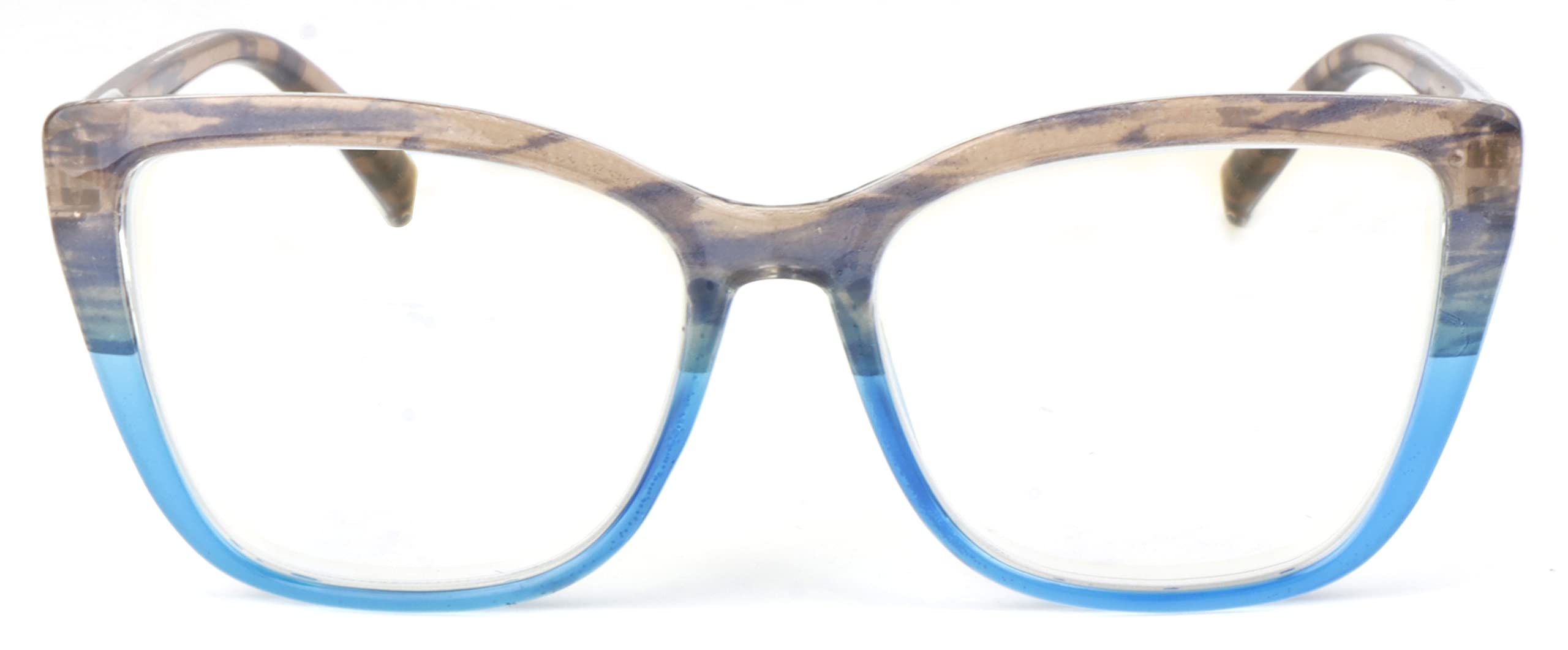 Fads & Fashions Women's Blue & Grey Cat Eye Funky Retro Reading Glasses With Spring Hinges Dx88 (, 2.5, X)
