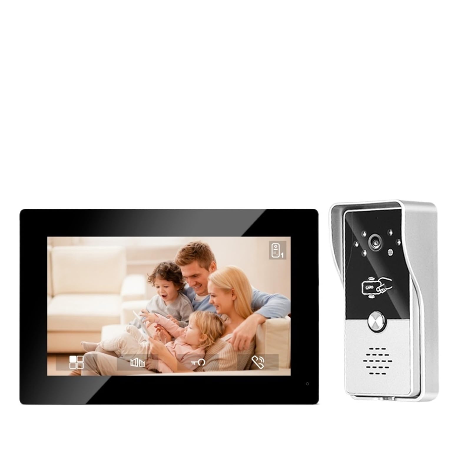 HVSYVVSRL 7inch Color Wired Video Intercom System Visual Doorphone Camera Doorbell Door Phone Kits For Home IP Villa Apartment Two Way Audio(M72T-1V1)