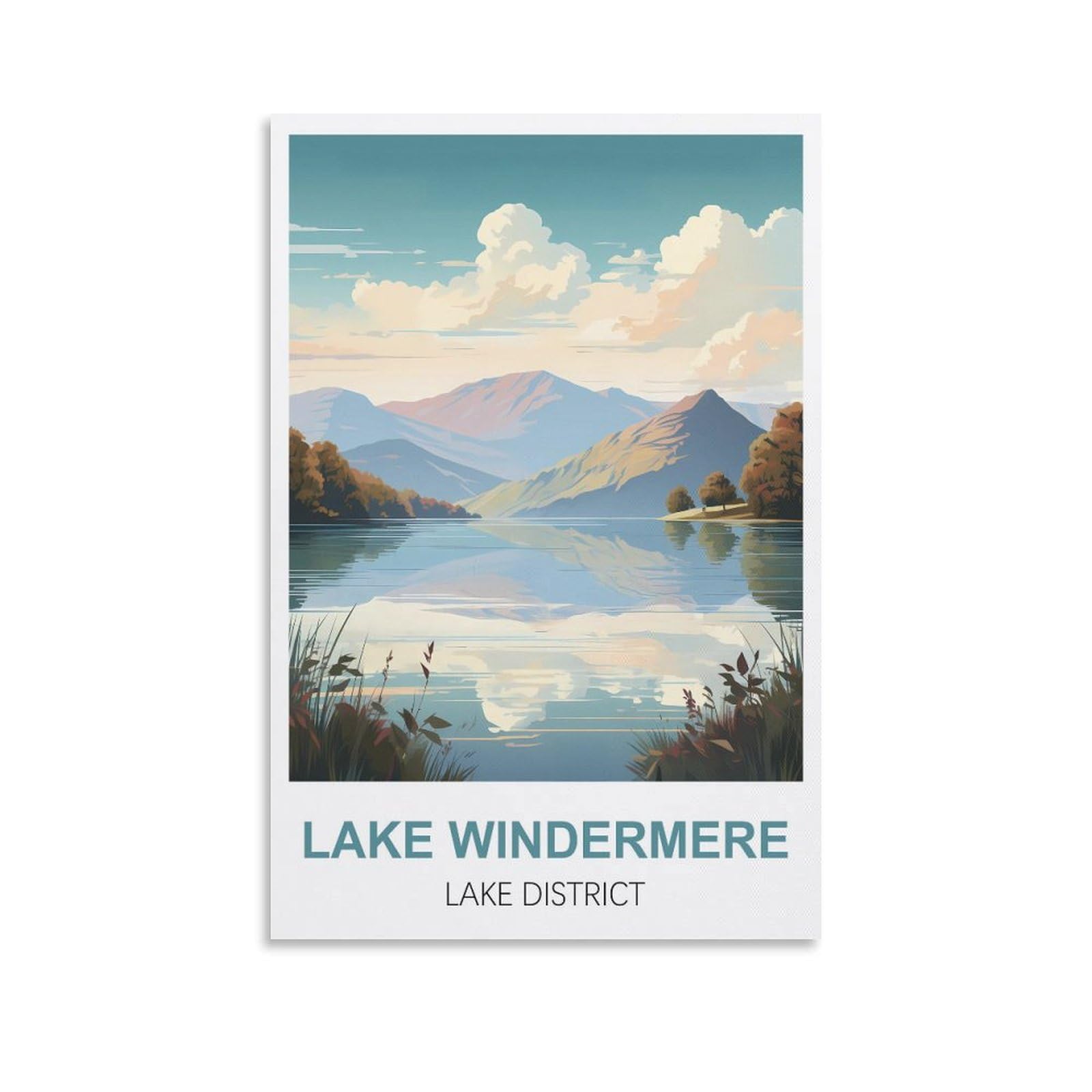 Nprzm A230 Metal Tin Sign Plaque Poster Lake Windermere Lake District Cave Signs Art Plaque Poster Wall Decor For Home Kitchen Bar Club Coffee Shop Orchard Decoration 15X30cm