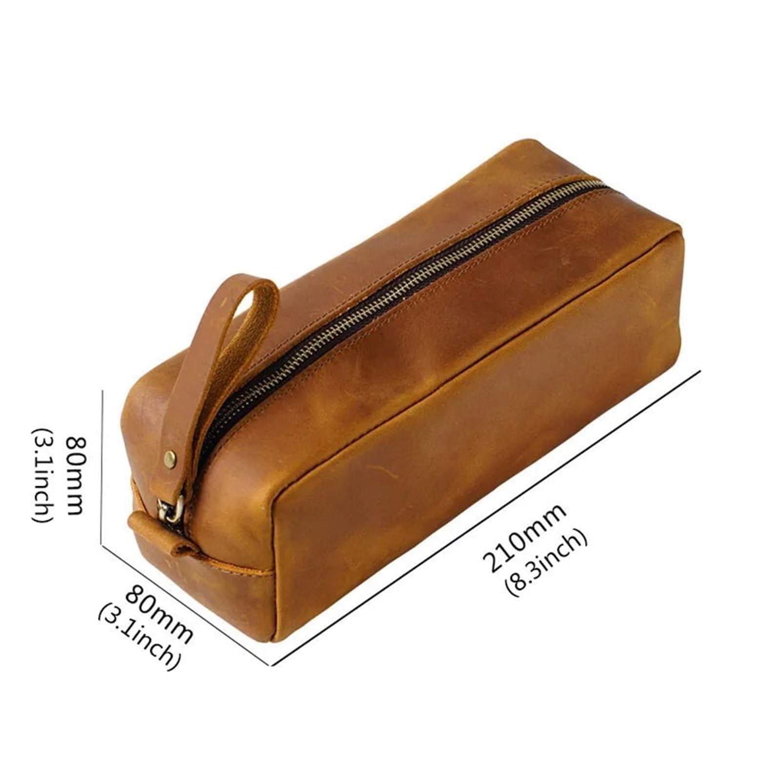 Kosmetyczka Kosmetyczka, kwadratowa, skórzana torba w stylu retro, z zamkiem błyskawicznym, grubej skóry bydlęcej, o dużej pojemności(Green)