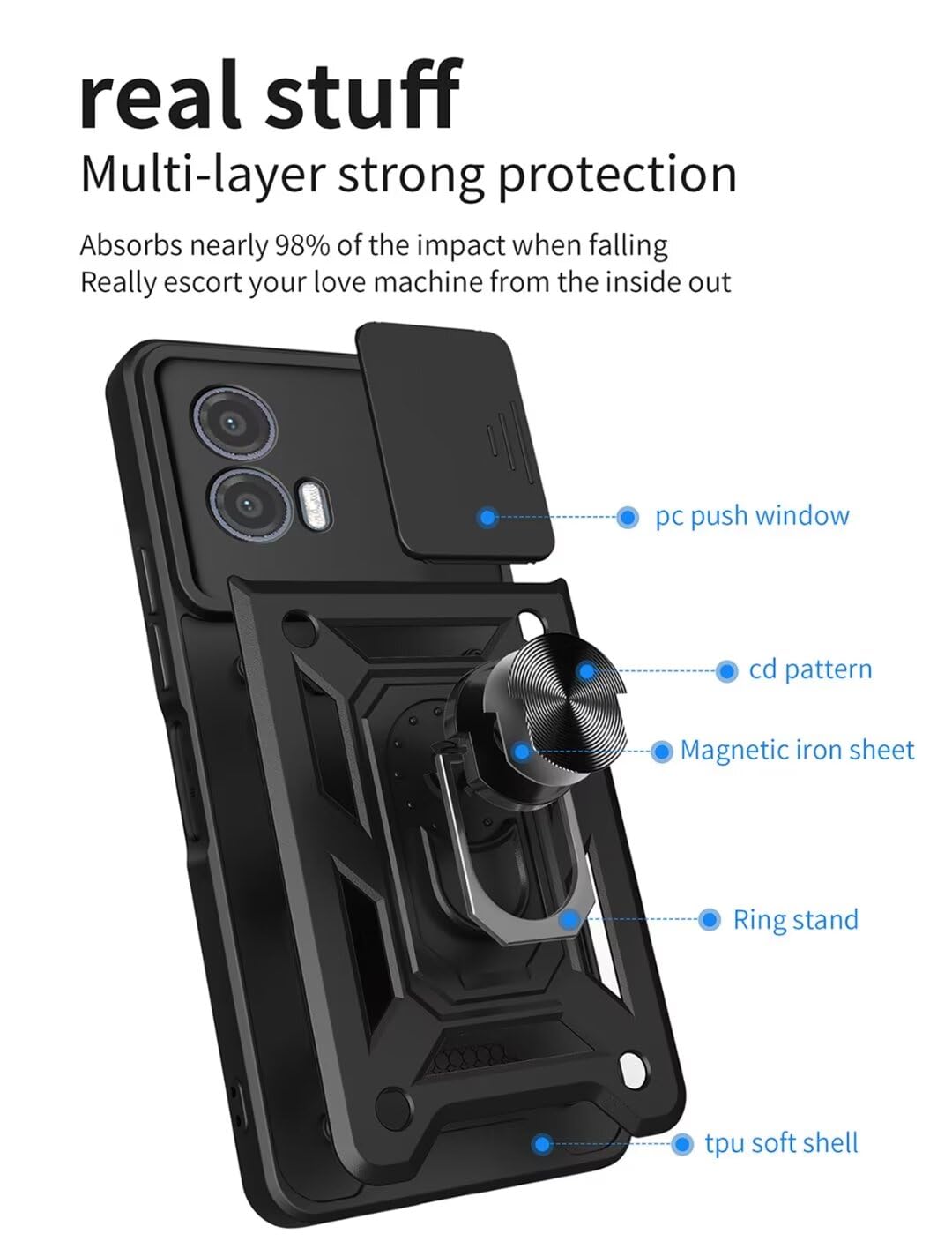DESSEN Cover per Motorola Moto G85 5G - Liquido Silicone Custodia Antiurto Protezione Case Sottile e Morbida TPU Bumper con Fodera Microfibra Antigraffio, Blu