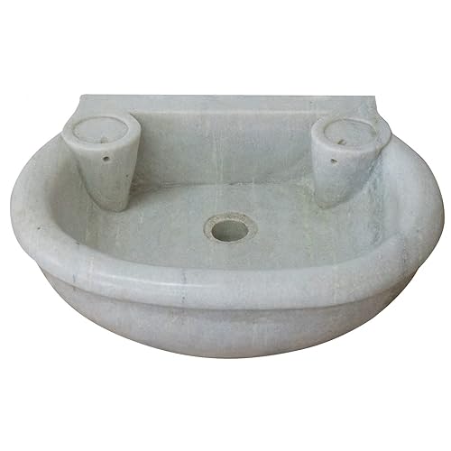 Biscottini Lavandino in marmo bianco 52x42x15 cm | Lavandino da