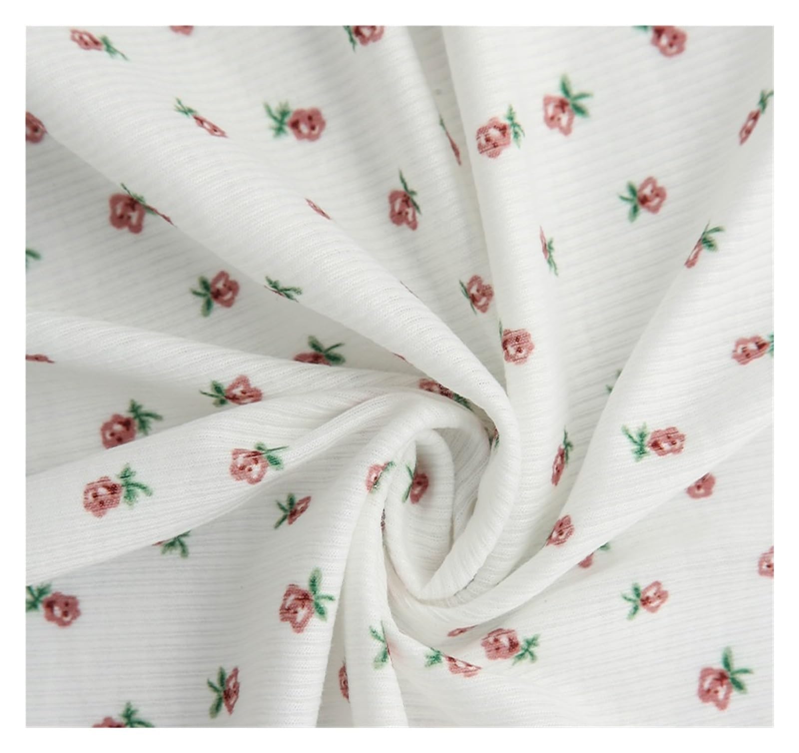 Tela Estampada de Pana, Tejido elástico Punto 2X2, Costilla Multicolor, 140x45-90cm for Manualidades, Vestidos, decoración del hogar(140x45cm(0.5 Yard))