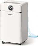 CHIVALZ Dehumidifiers for Home Use, 1500 Sq.Ft Coverage with Drain Hose, 25-Pint Intelligent Humidity Control, 3 Modes, 24H Timer, Child Lock, Dehumidifiers for Basement, Bedroom, Bathroom, White