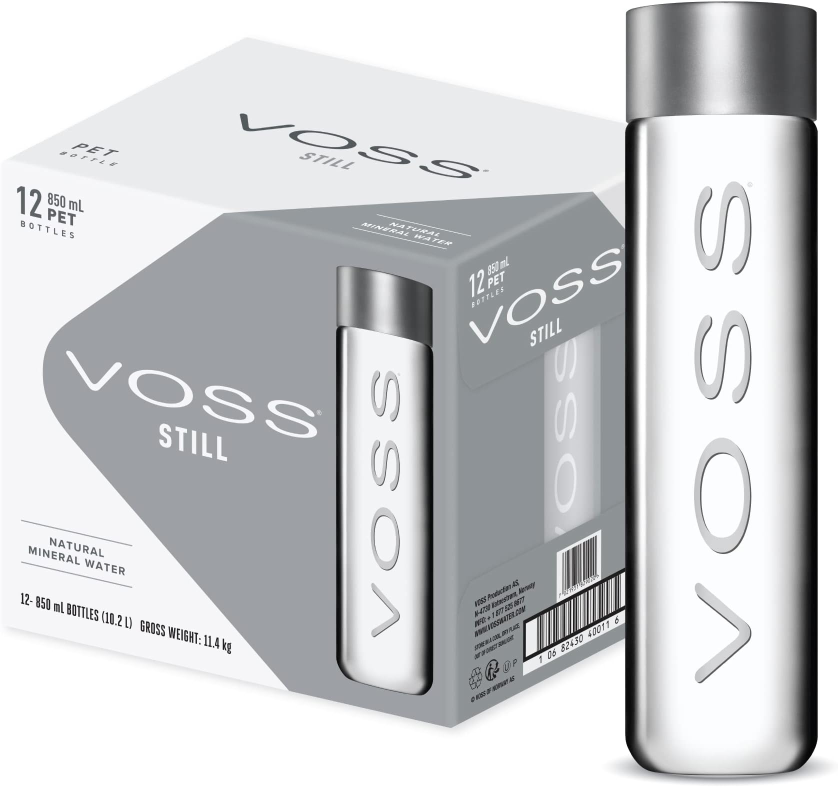 VOSS UK Artesian Still Water - Natural, Pure PET Bottles, Bulk Pack of 12 x 330 ml