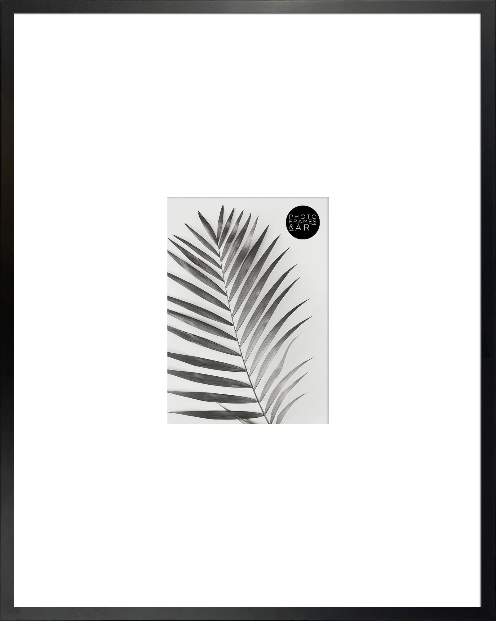 pf+a REAL GLASS Black Frame For 7x5 Photo With Mount - 20x16 Black Wood Winchester Frame