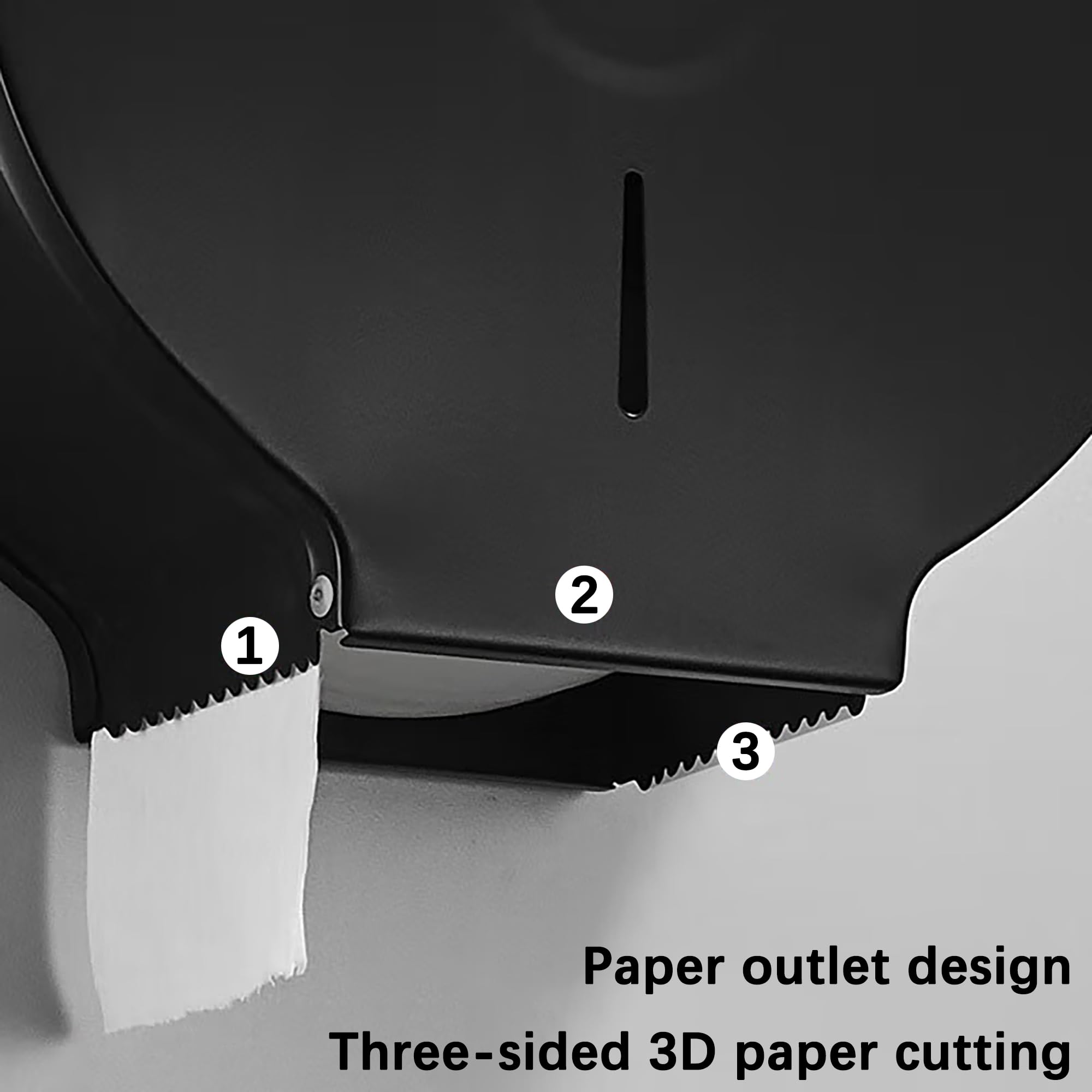 NICEME Dispenser di asciugamani di carta, Dispenser carta igienica commerciali, Funzione di blocco, Distributore industriale medio di rotoli, Diametro 255mm Mandrino 40mm, Nero