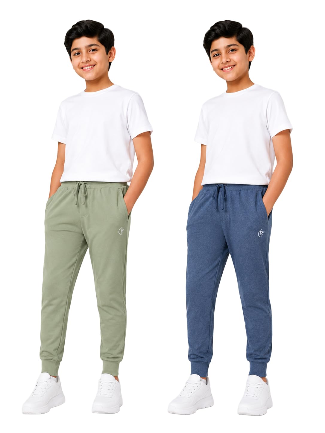 K Klub Boys & Girls Cotton Jogger Track Pants | 100% Cotton Soft Single Jersey | Elastic Waist with Drawcord | Full Length with Rib Hem & Pockets | Joggers and Lowers for Kids-picture-11
