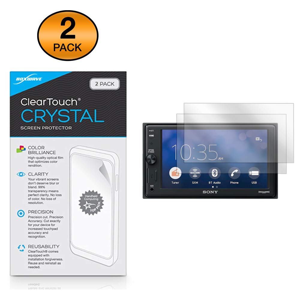 BoxWave 2-Pack ClearTouch Crystal Screen Protector Compatible With Sony XAV-AX1000, HD Film Skin - Shields from Scratches for Sony XAV-AX1000, XAV-W651BT