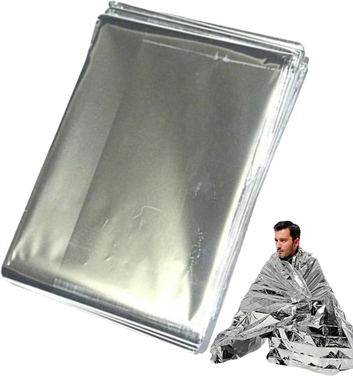 Generisch Survival Blanket | Room Blankets Survival - Thickened Thermal Sheet | Windproof Foil Wrap for Emergencies | Robust Camping Equipment for Heat Retention and Hypothermia