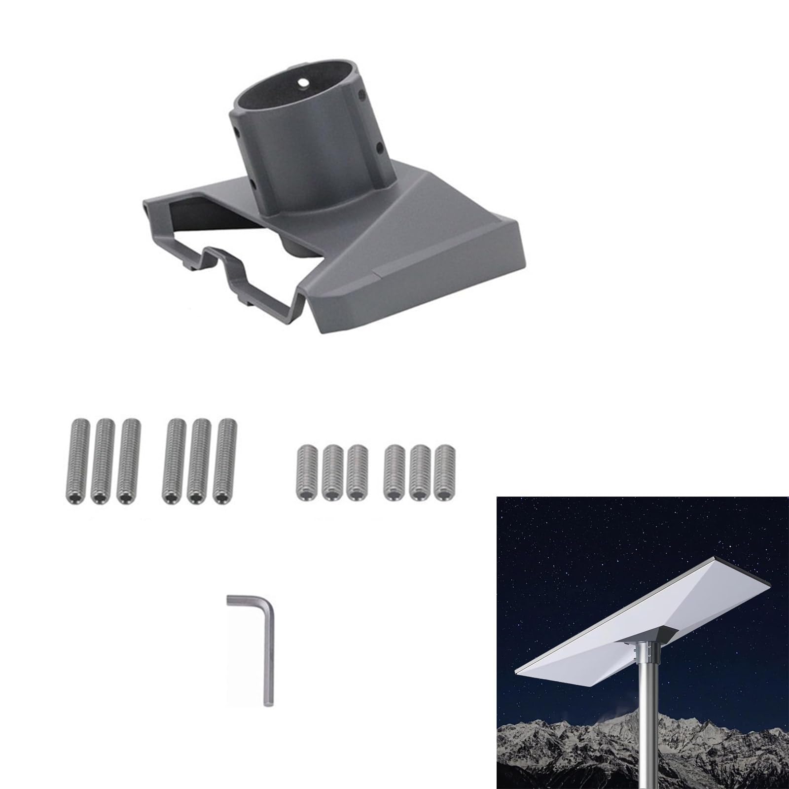 Support de mât réglable pour antenne satellite - Pour un positionnement optimal - Outil professionnel nécessitant une assistance d'antenne