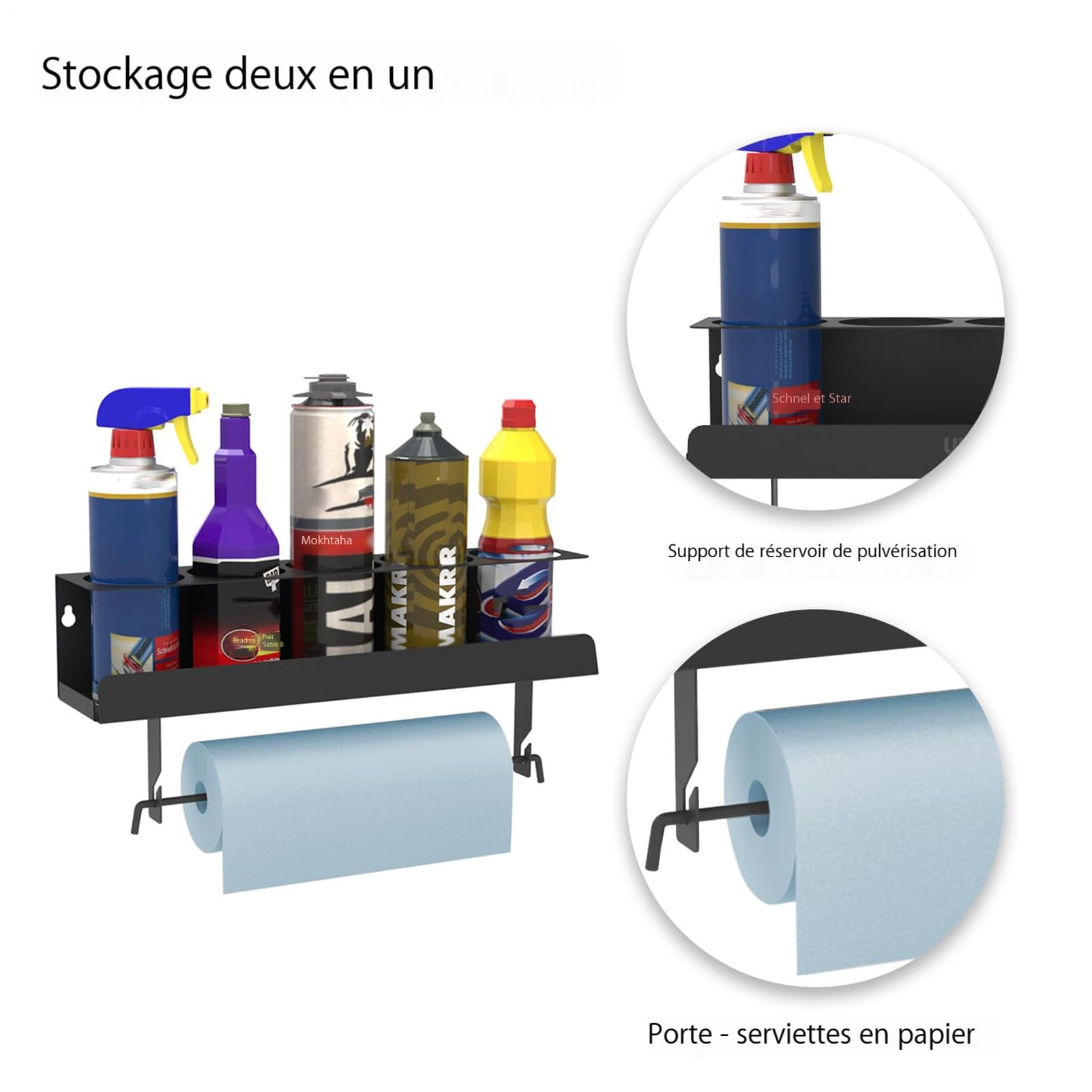 Support Mural Pour Bombe Aérosol, Support Mural Pour Cartouche Silicone, Support De Tube De Calfeutrage, Support D'atelier Support De Rangement Pour Tube De Silicone Peut Contenir 5 Tube