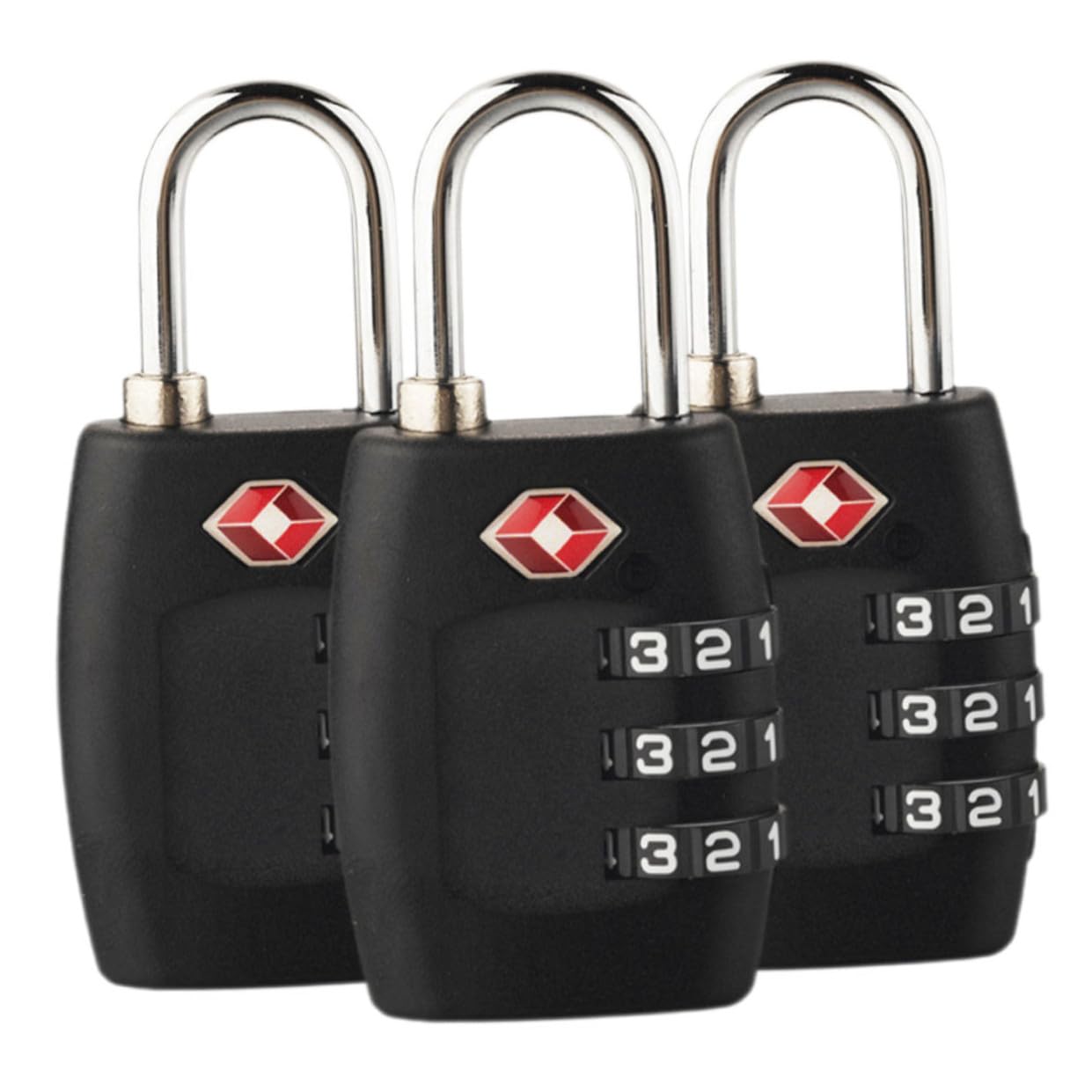 DOITOOL 3 Sätze Sicherheitsschloss Codeschloss Zahlenschloss Fall Kombinationsschloss Tragbar Schließfachschlösser Für Das Fitnessstudio Spind-schloss-kombination Stahl Black 3 Stück * 3