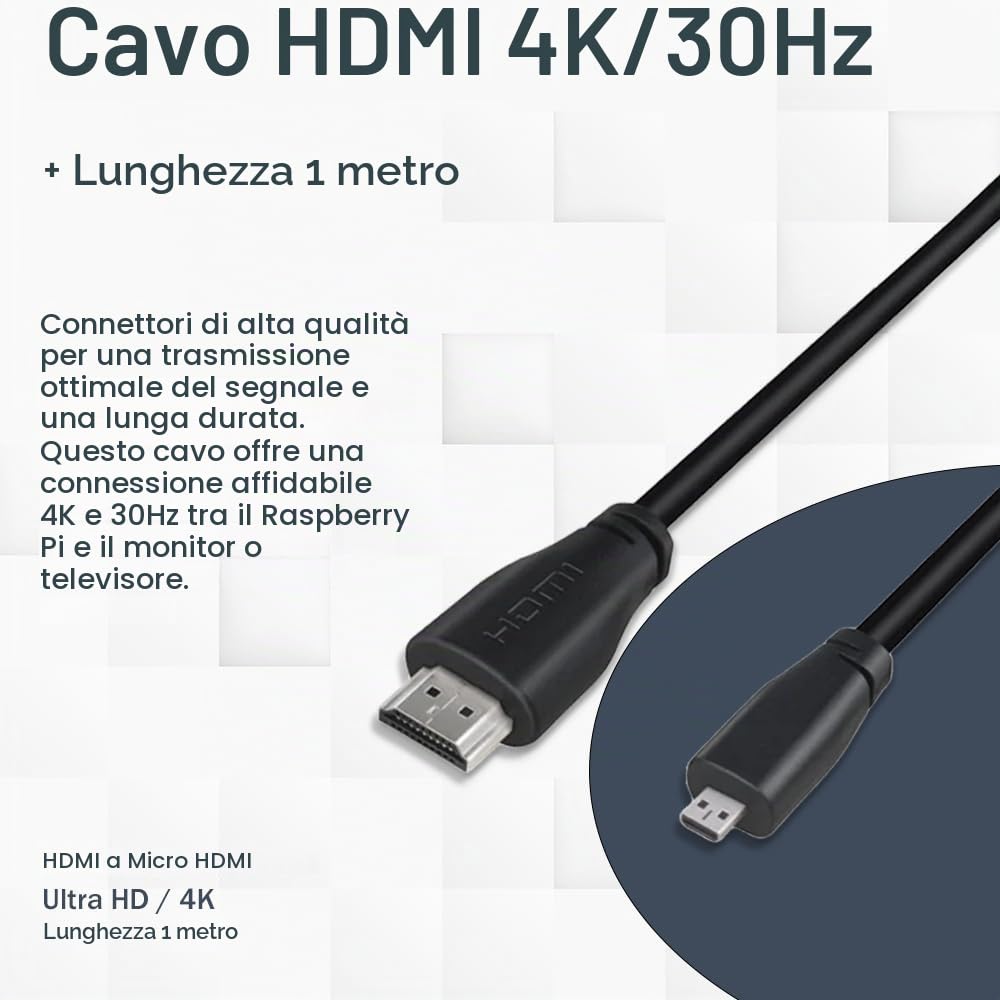 Raspberry Pi 5 8 GB Starter Kit nero | Alimentatore USB-C 45 W | Alloggiamento con ventola | Scheda SD Ultra 64 GB | Cavo Micro HDMI 4K | Dissipatore di calore | Raspberry Pi 5 8 GB RAM