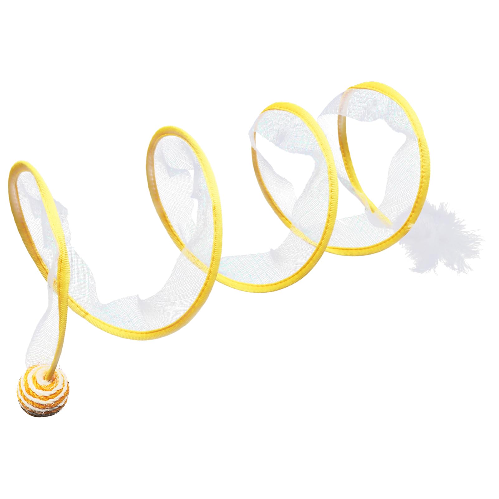 ifundom Cat Tunnel for Indoor Cats Durable Interactive Kitten Plaything with Elastic Mesh Ball Feather for Scratching and Endless Fun