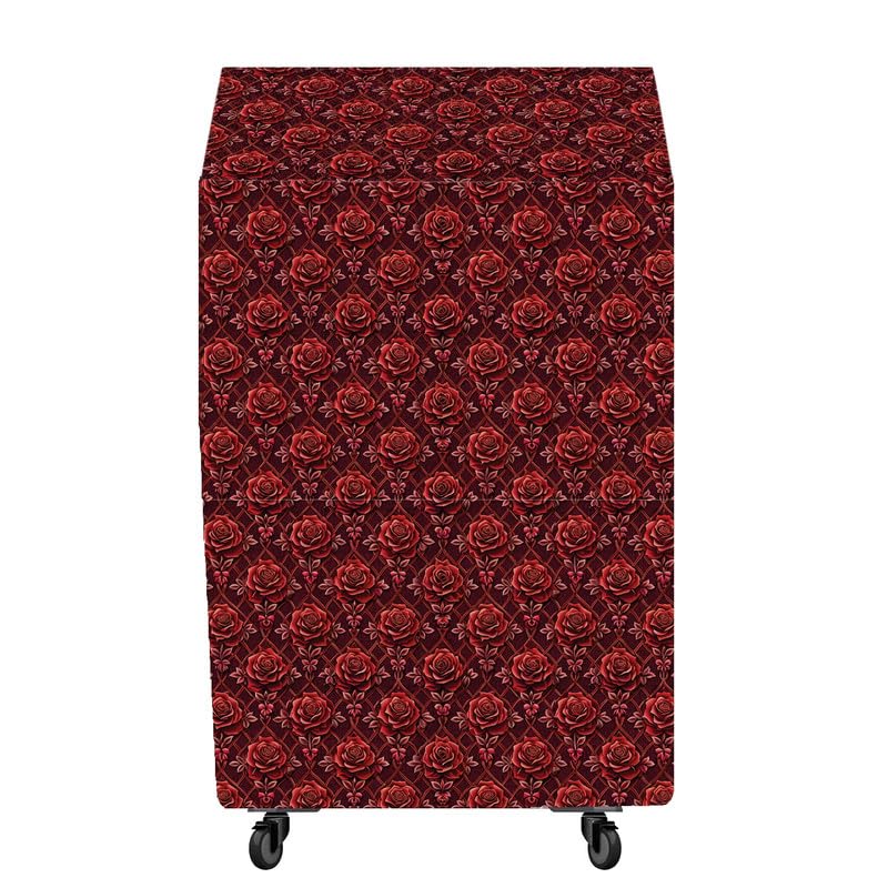 Image of PVC Cooler Cover Suitable for Symphony MOVICOOL L 125 125-Litre Portable Air Cooler Waterproof, Dustproof, Size(LXBXH) 92.71X49.53X144.78 Cm, Red Flower.