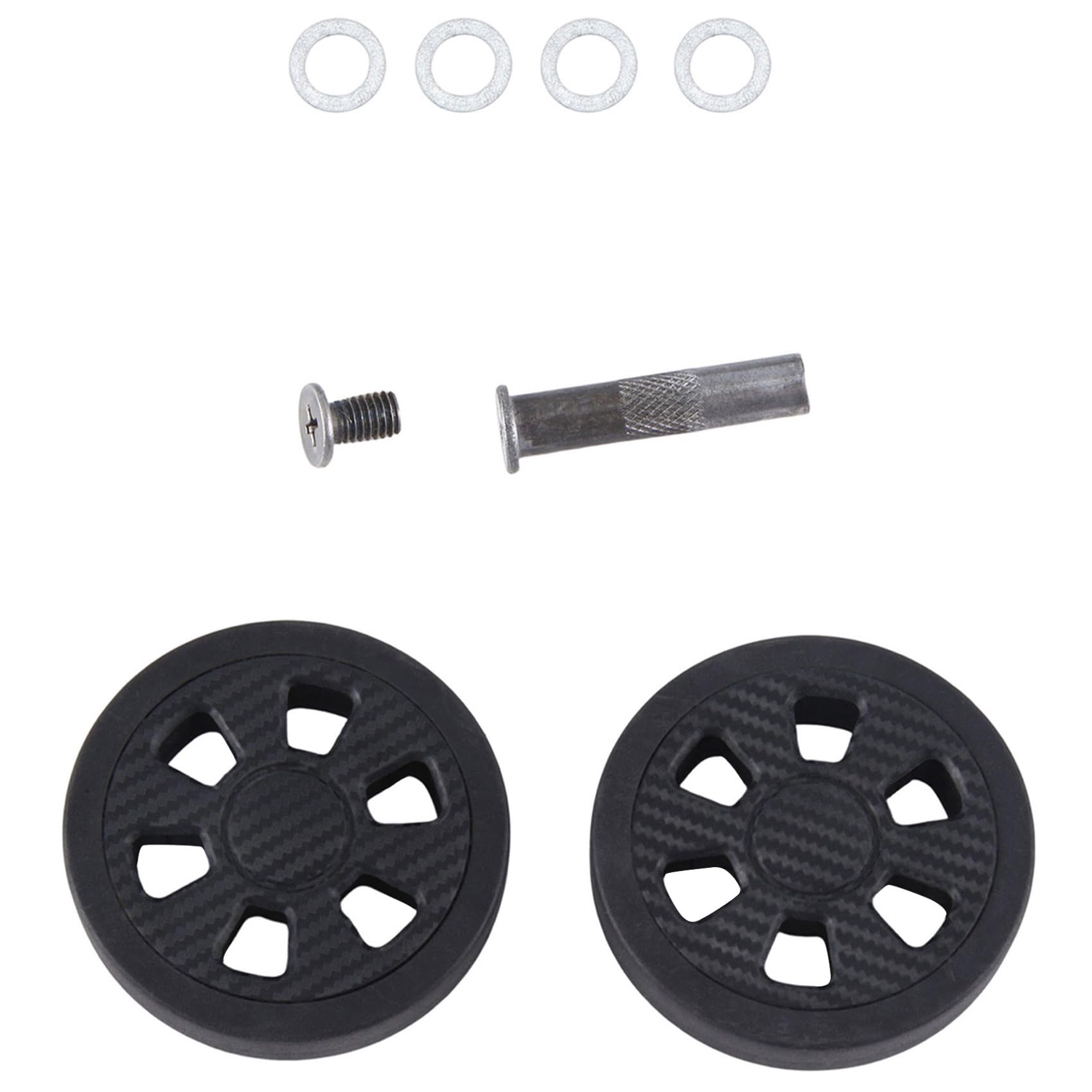 Kqcibz 60x11mm Luggage Wheels Replacement Wear Resistant PU Caster Suitcase Replacement Wheels Luggage Double Wheel, Black