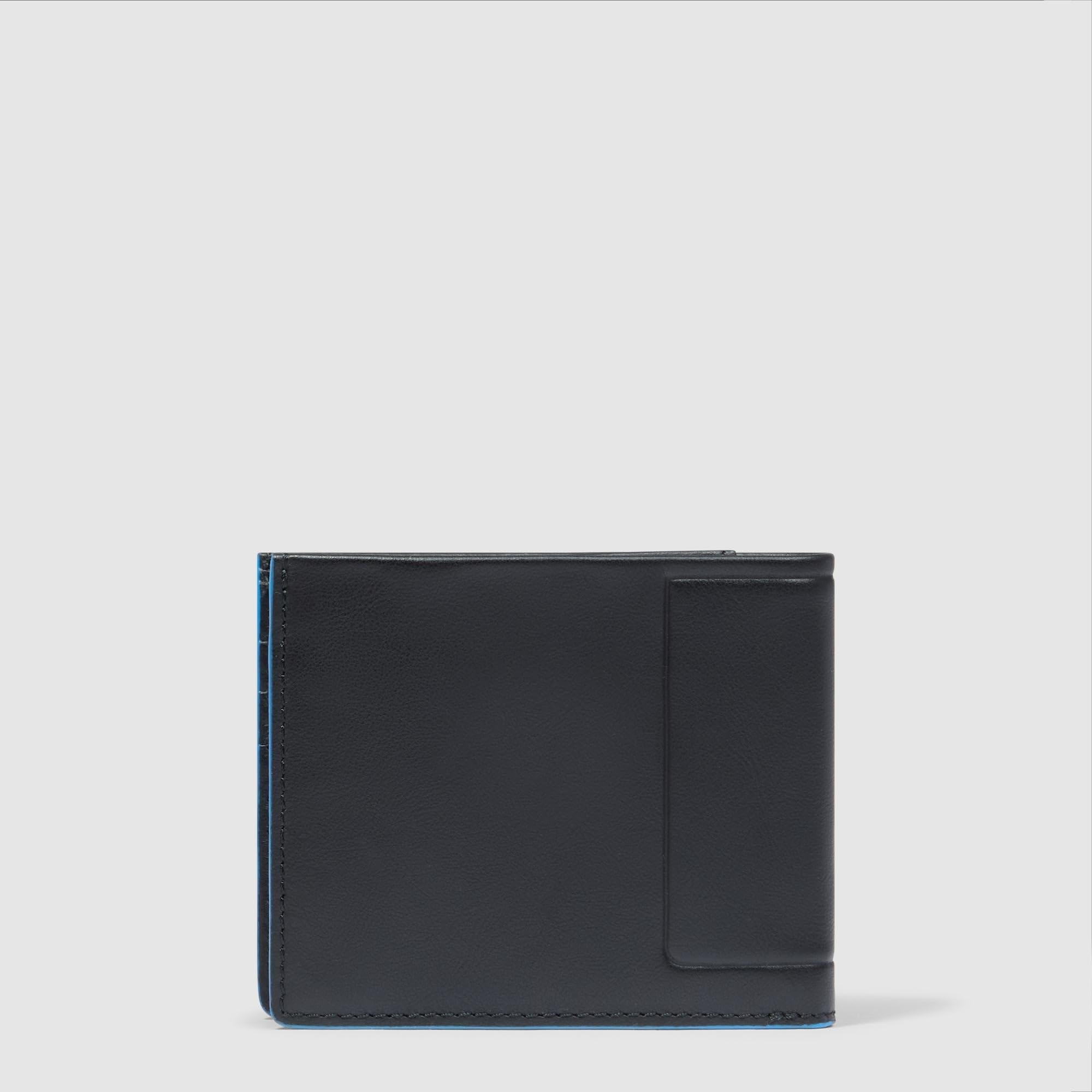 PIQUADRO - Portafoglio Uomo RFID Porta Monete in Pelle - Uomo - Nero | Protezione antifrode, Alloggio carte, Vani organizzati, Uso quotidiano