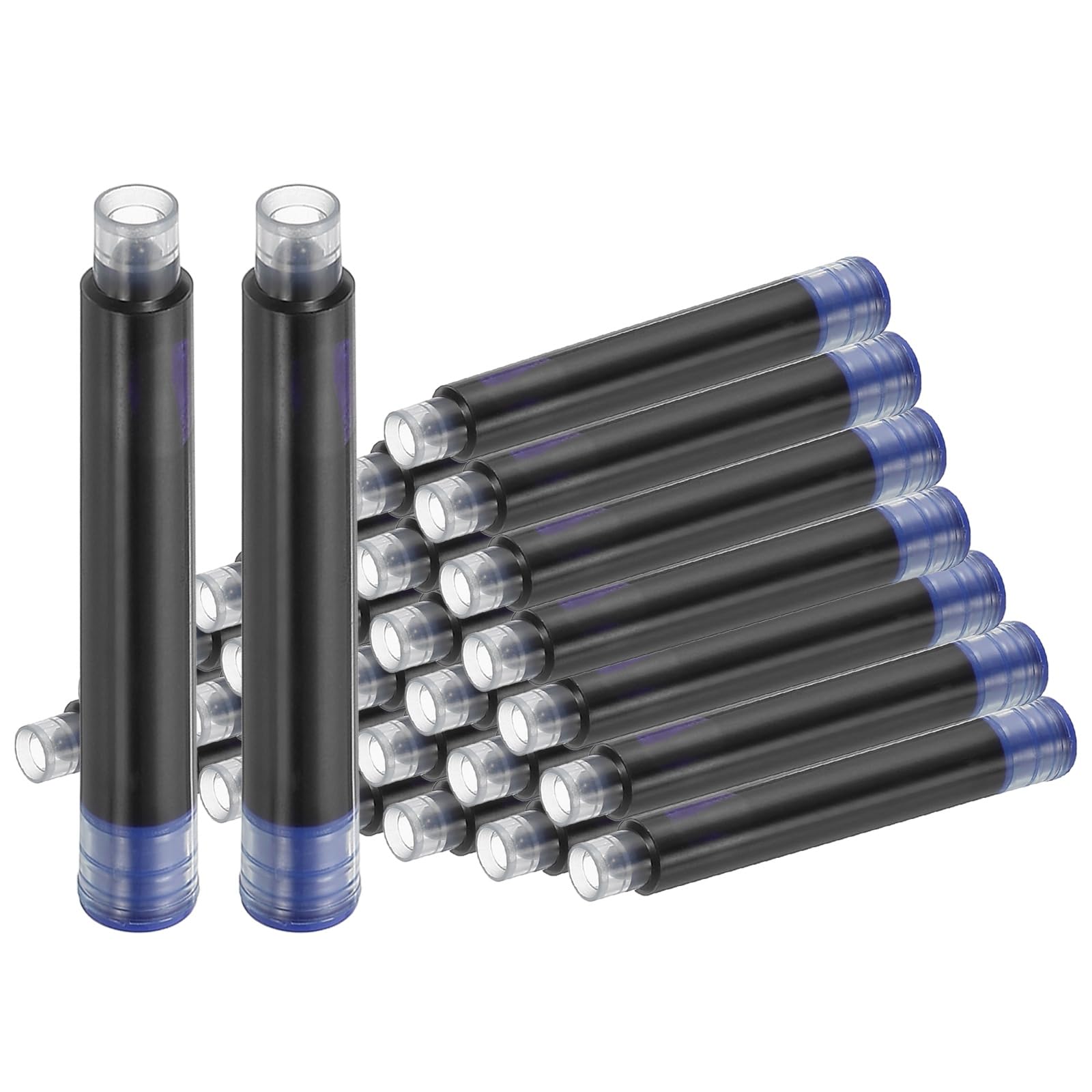 PATIKIL 30Pcs Fountain Pen Ink Cartridges, 3.4mm Bore Diameter Fountain Ink Refill Standard International Refill Cartridges for Pen Business Writing, Blue