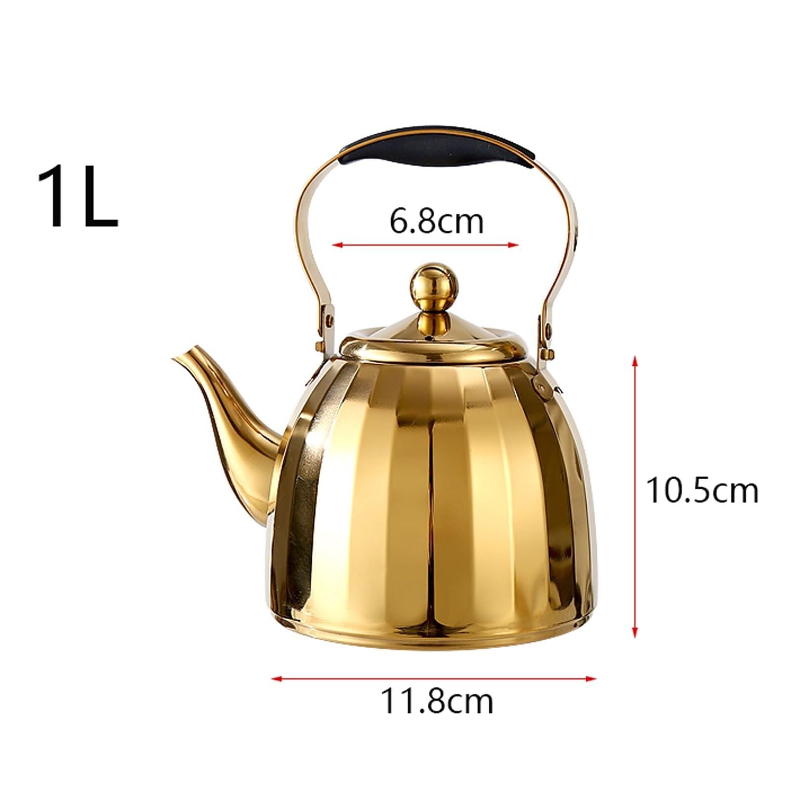 Czajniki, Stylowy czajniczek ze stali nierdzewnej w kolorze złotym z(1.6 Quart)
