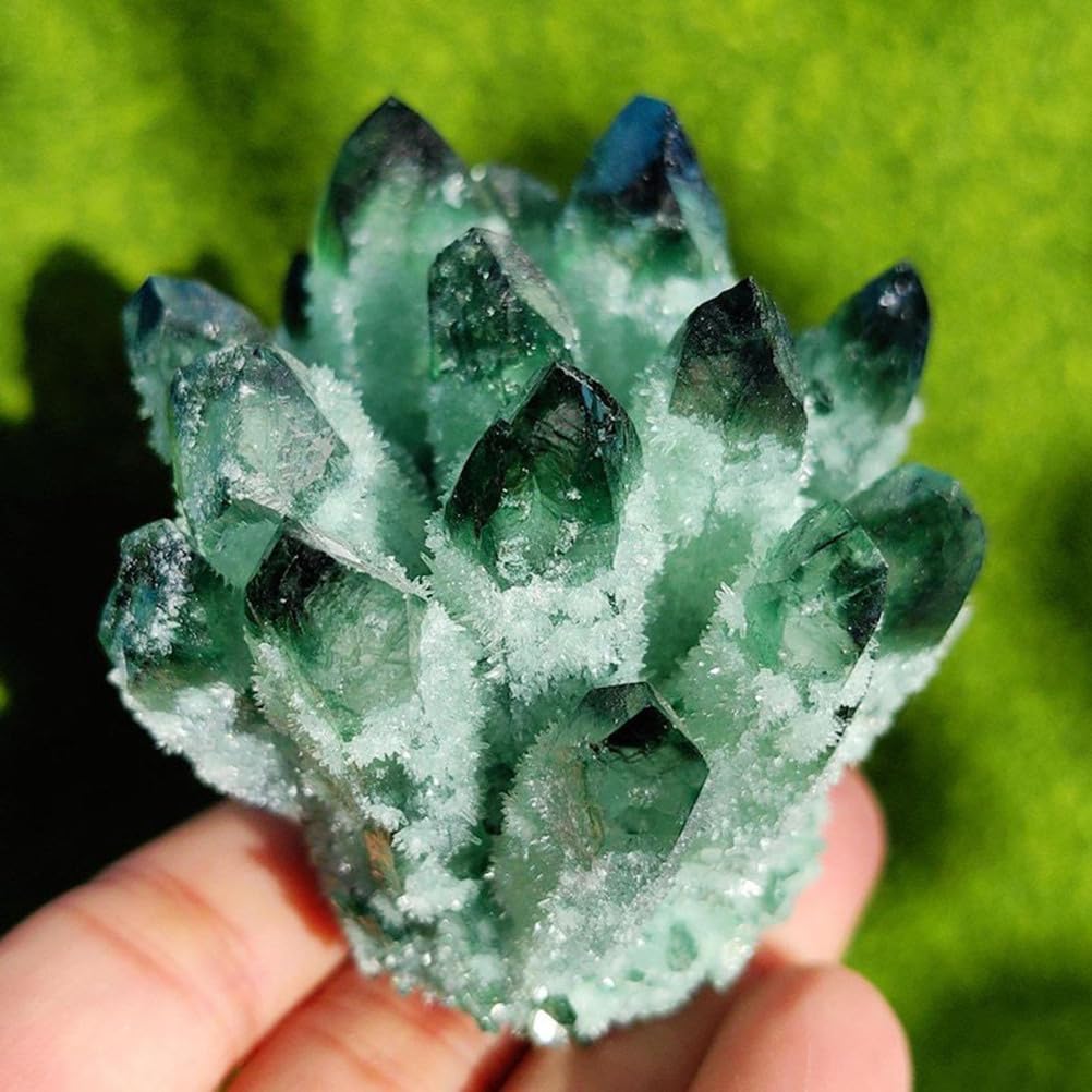 SXQWEPGOM Green Crystal Cluster Decoration Points Quartz Ornament