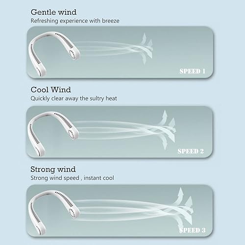Miniatura 3 de Ventilador portátil para el cuello ventiladores personales recargables ventilador portátil de refrigeración de bajo ruido 3 velocidades ventilador