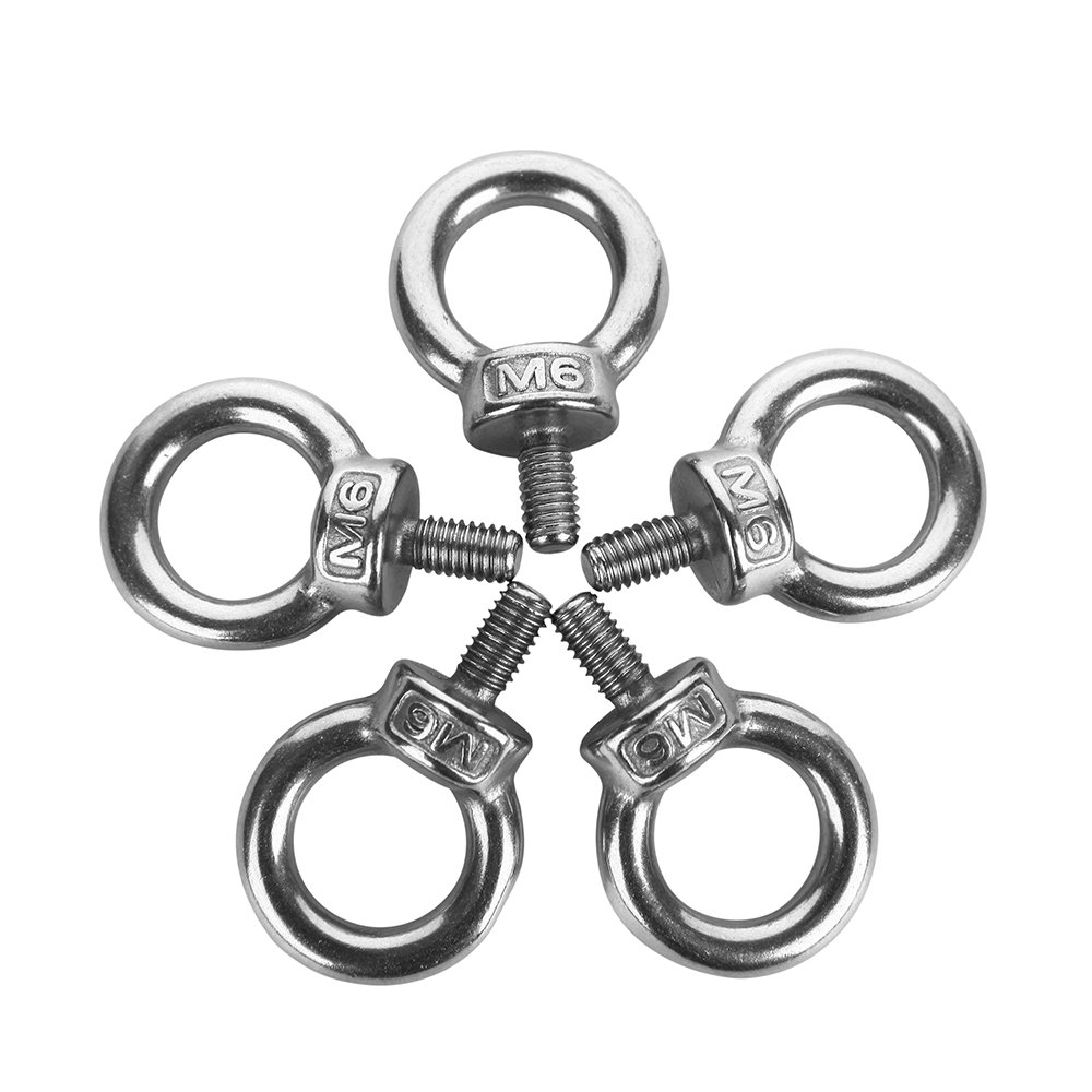 Eowpower 5 Pieces M6 Male Thread Machinery Shoulder Lifting Ring Eye Bolts