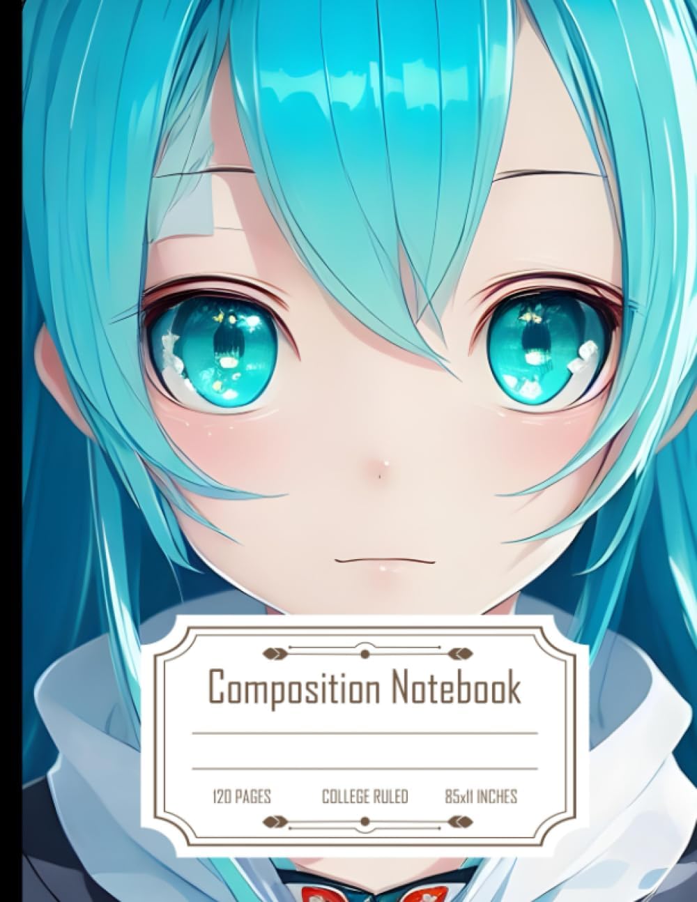 Composition Notebook College Ruled: Miku Illustration Masterpiece, Beautiful Detailed Kawaii Face, Size 8.5x11 Inches, 120 Pages