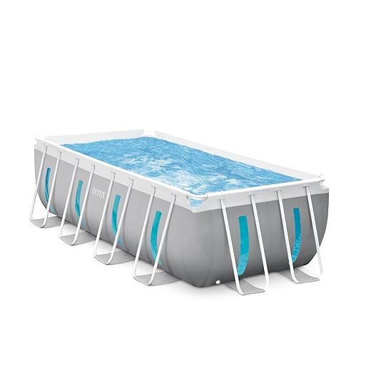 INTEX 26769EH 13ft 1.5in X 6ft 6.75in x 48in Prism Frame Clearview Rectangular Above Ground Swimming Pool Set with 530 GPH Cartridge Filter Pump, Ground Cloth, Pool Cover