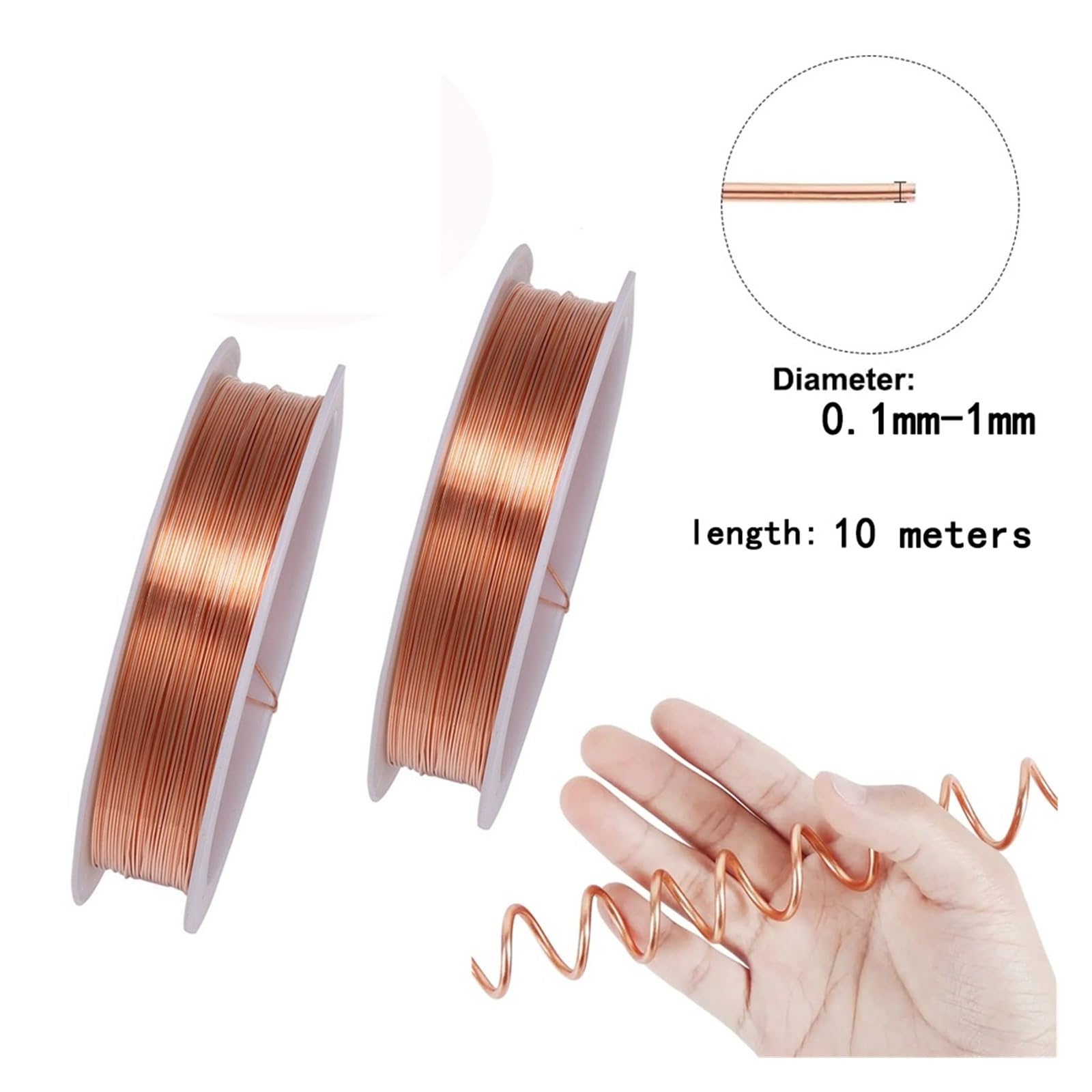 alambre de cobre, Soldadura de cobre, alambre esmaltado, bobina T2 desnudo 10 metros conductora(0.6mm)