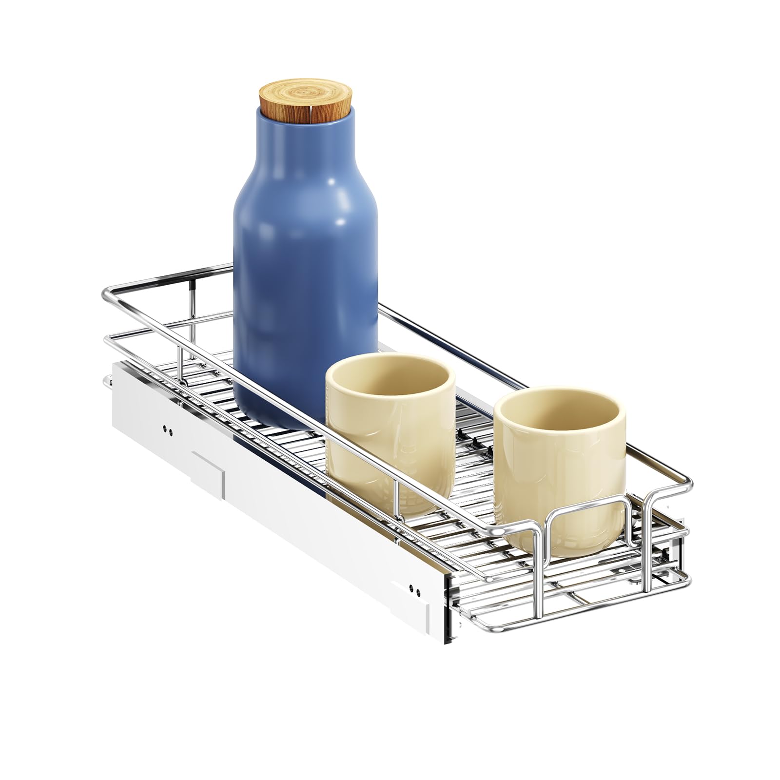 ROOMTEC Pull Out Cabinet Organizer, Cabinet Pull Out Shelves 7½" W x 21½" D, Heavy Duty Cabinet Drawers Slide Out Kitchen Cabinet Organizers Storage